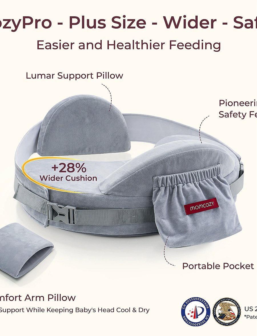 Momcozy - Momcozy CozyPro Breastfeeding Nursing Pillow Grey - oreiller d'allaitement - grey - 0