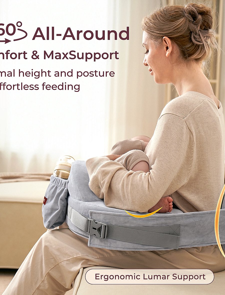 Momcozy - Momcozy CozyPro Breastfeeding Nursing Pillow Grey - oreiller d'allaitement - grey - 5