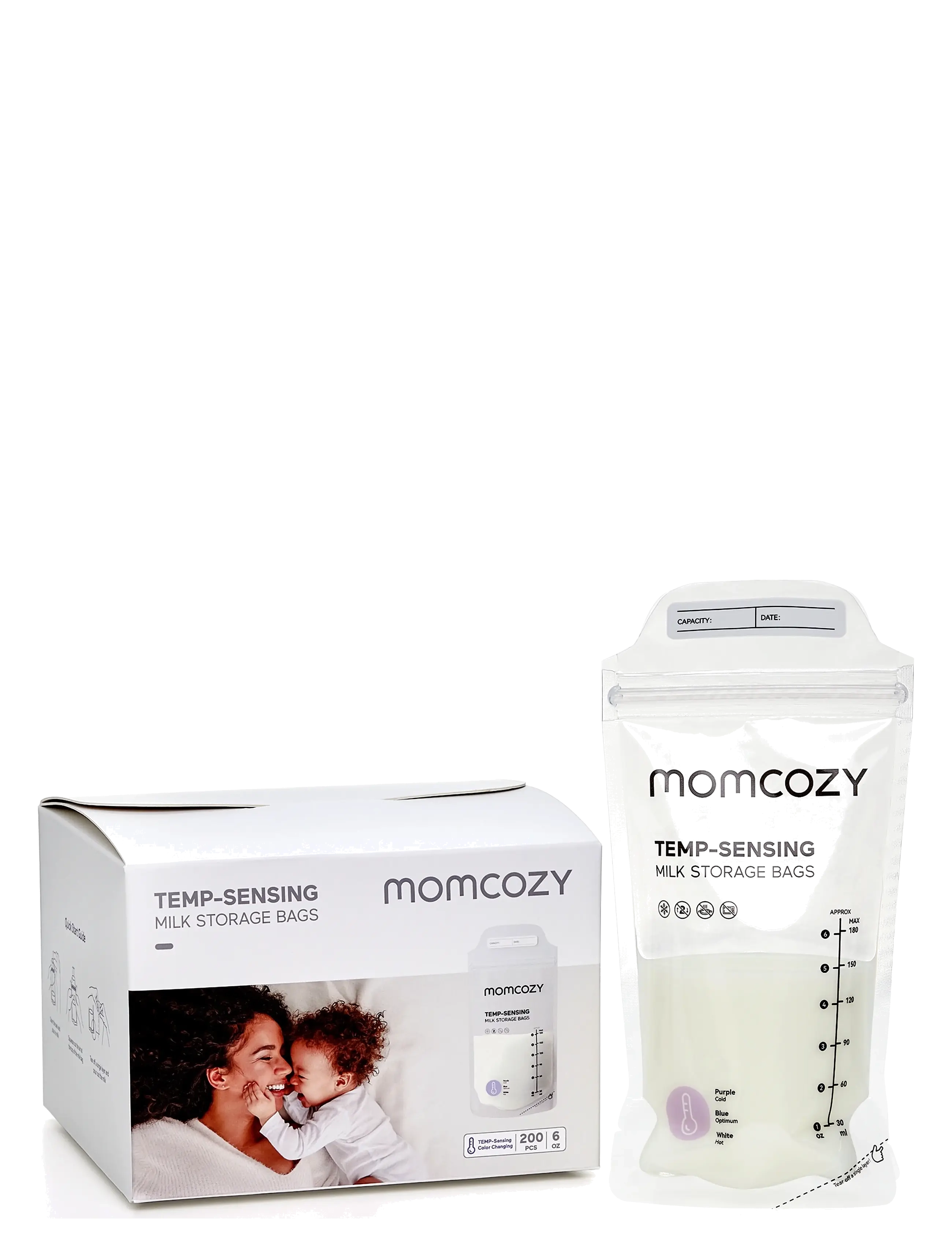 Momcozy - Momcozy  Breastmilk Bag 50 pcs - white - 1