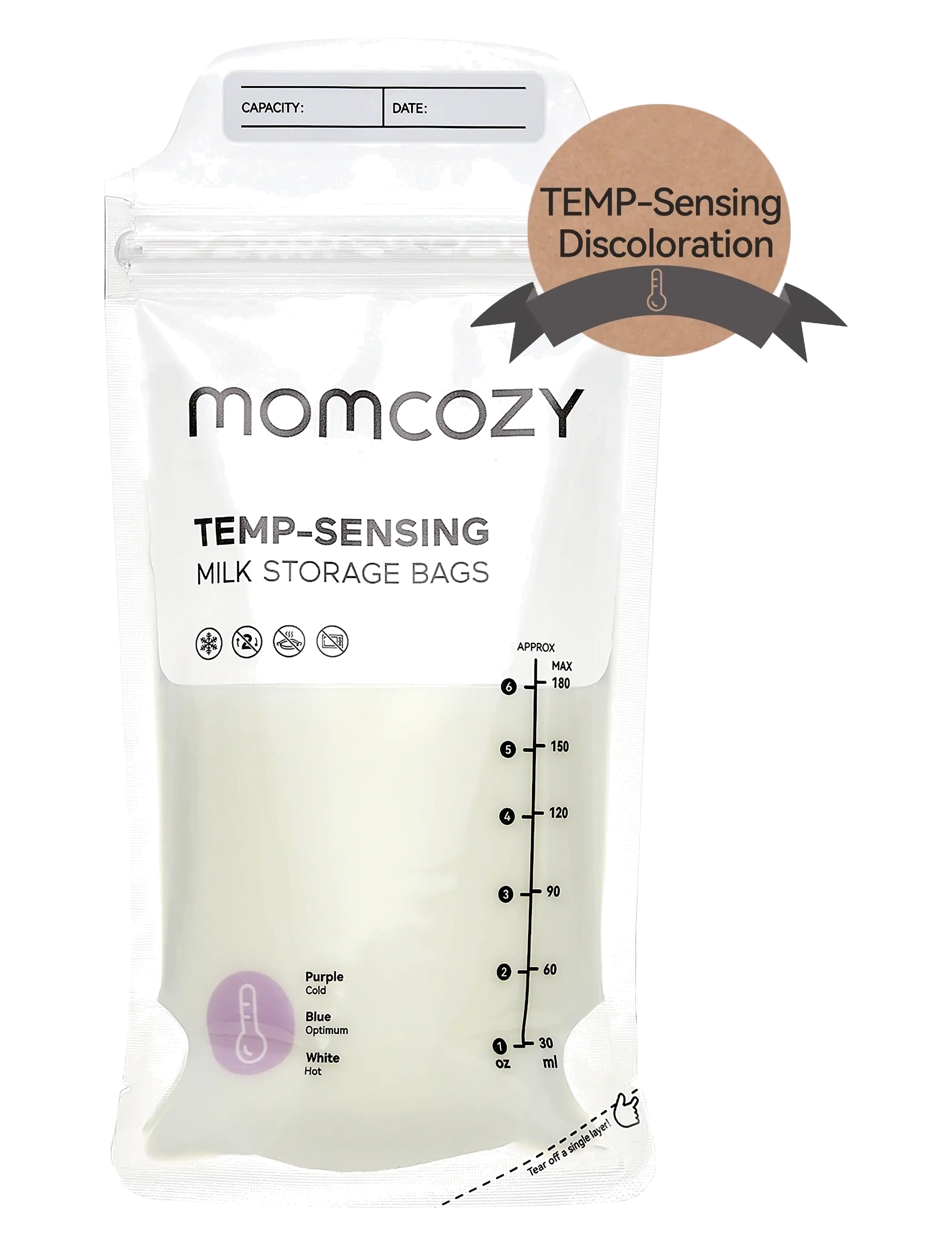 Momcozy - Momcozy  Breastmilk Bag 50 pcs - white - 2