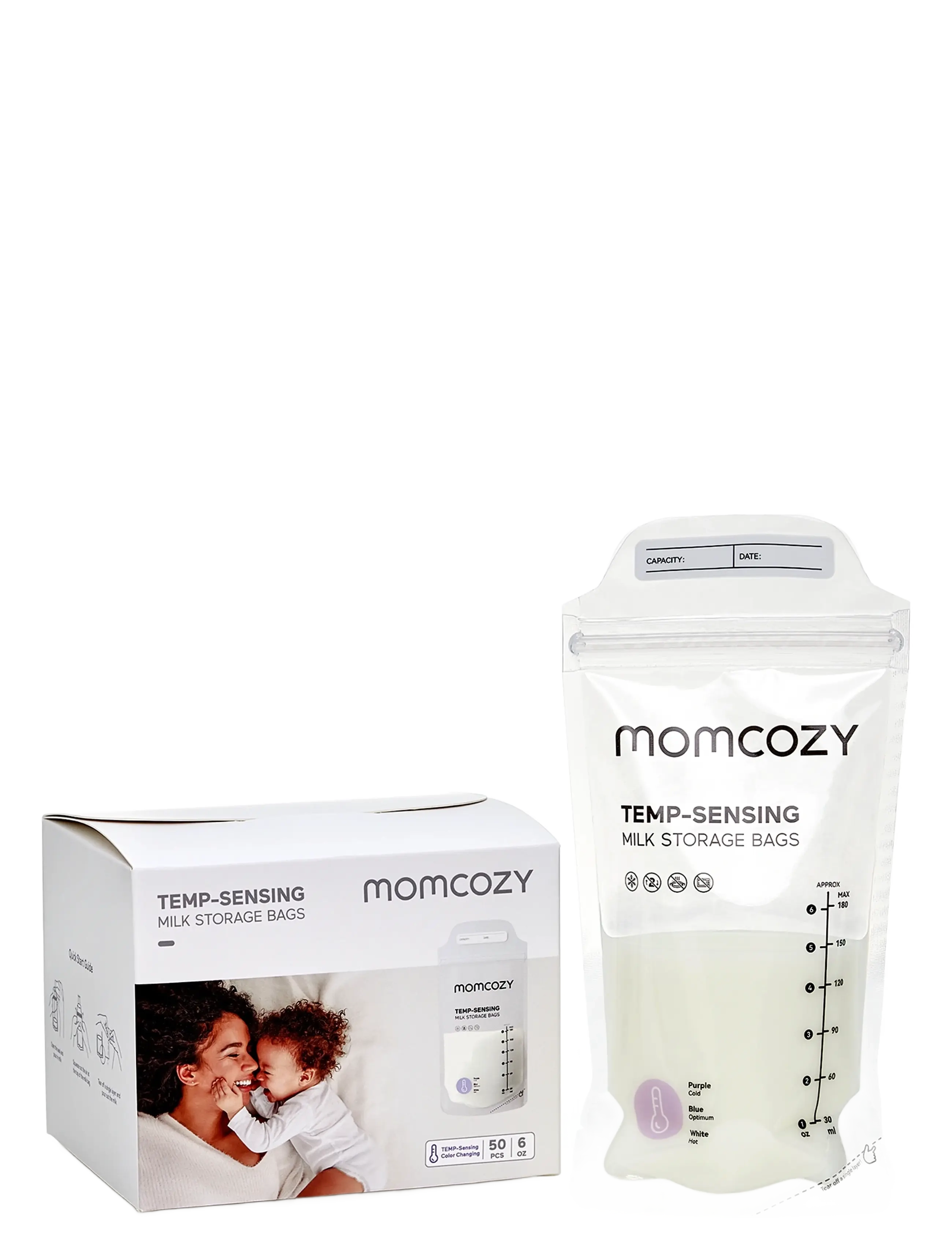 Momcozy - Momcozy  Breastmilk Bag 120 pcs - pientraukiai ir aksesuarai - white - 2