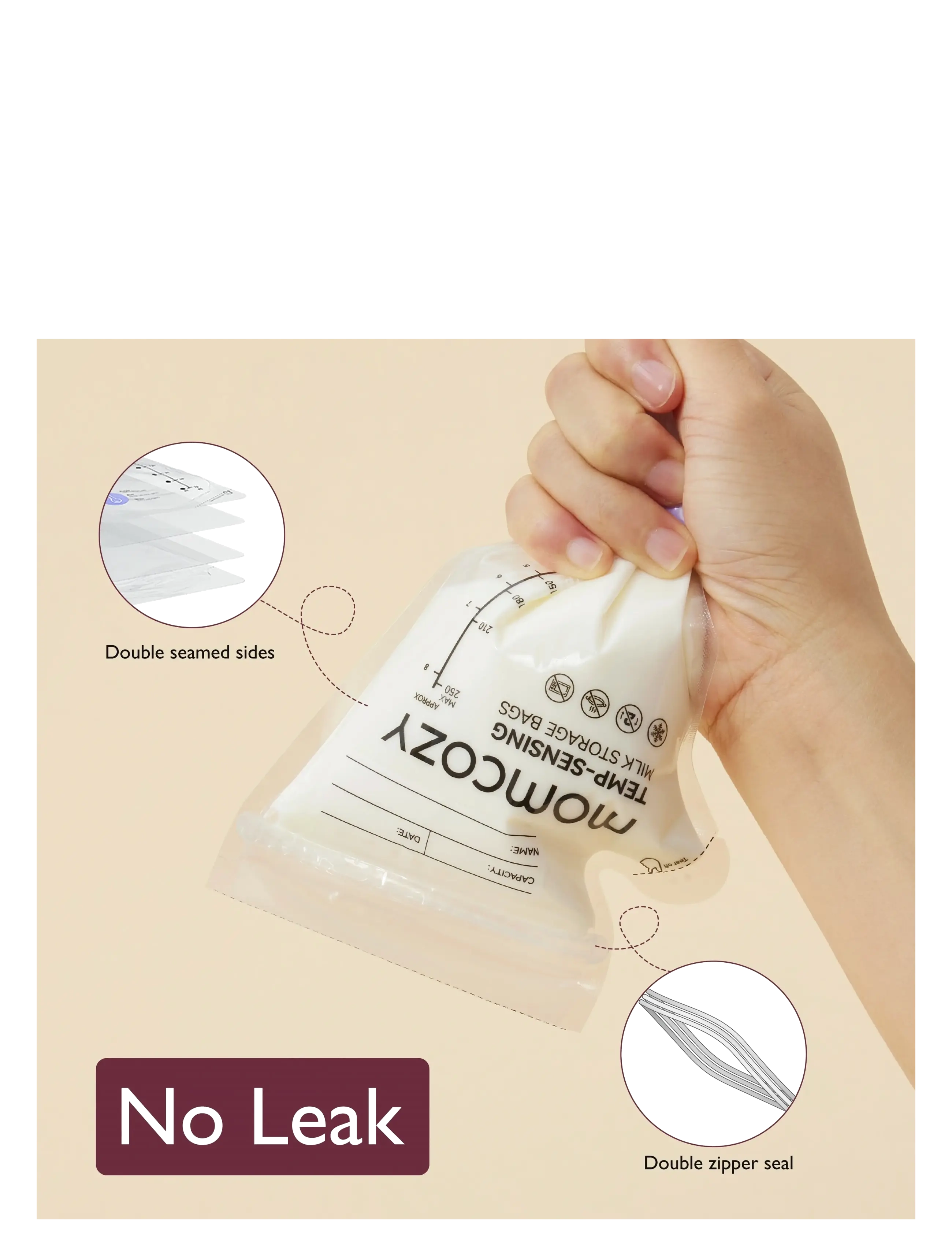 Momcozy - Momcozy Spout Breastmilk Storage Bags-60Pcs - tires-lait & accessoires - white - 4