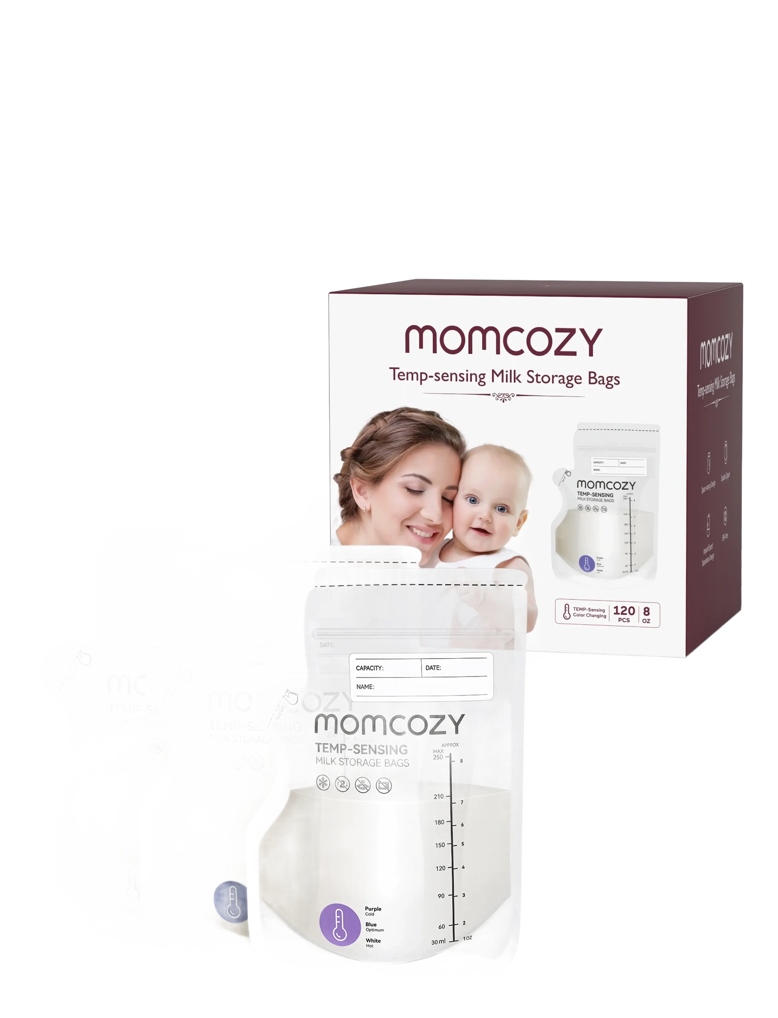 Momcozy Momcozy Spout Breastmilk Storage Bags-120Pcs - Brystpumper og tilbehør - WHITE / white