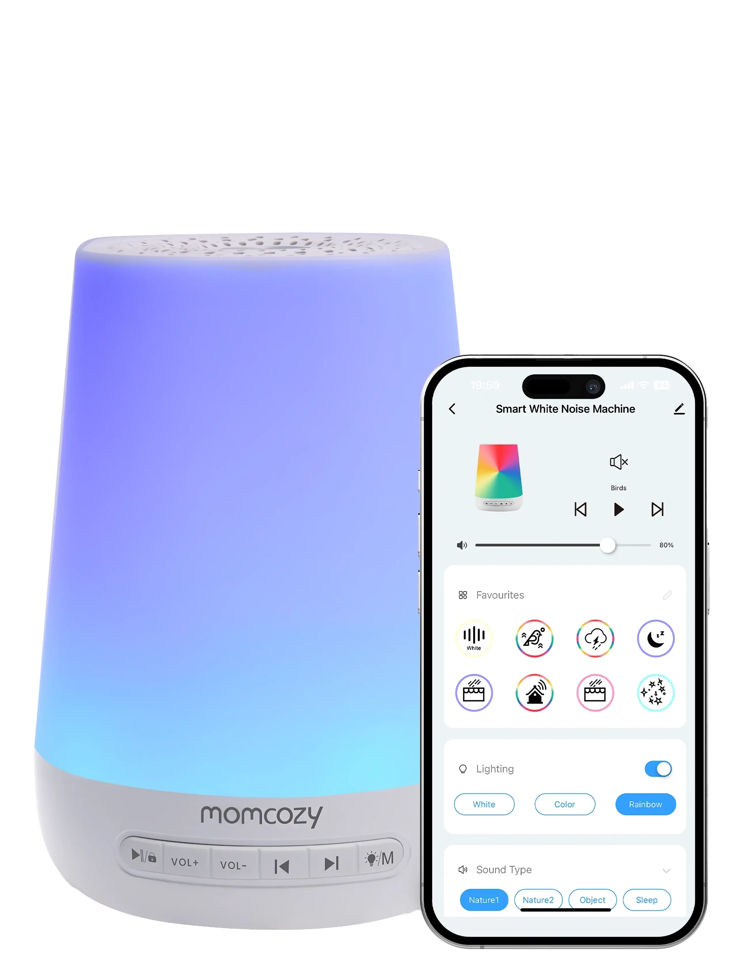 Momcozy Momcozy  Smart App Remote Control Baby Sound Machine - Pakkumised - WHITE / white