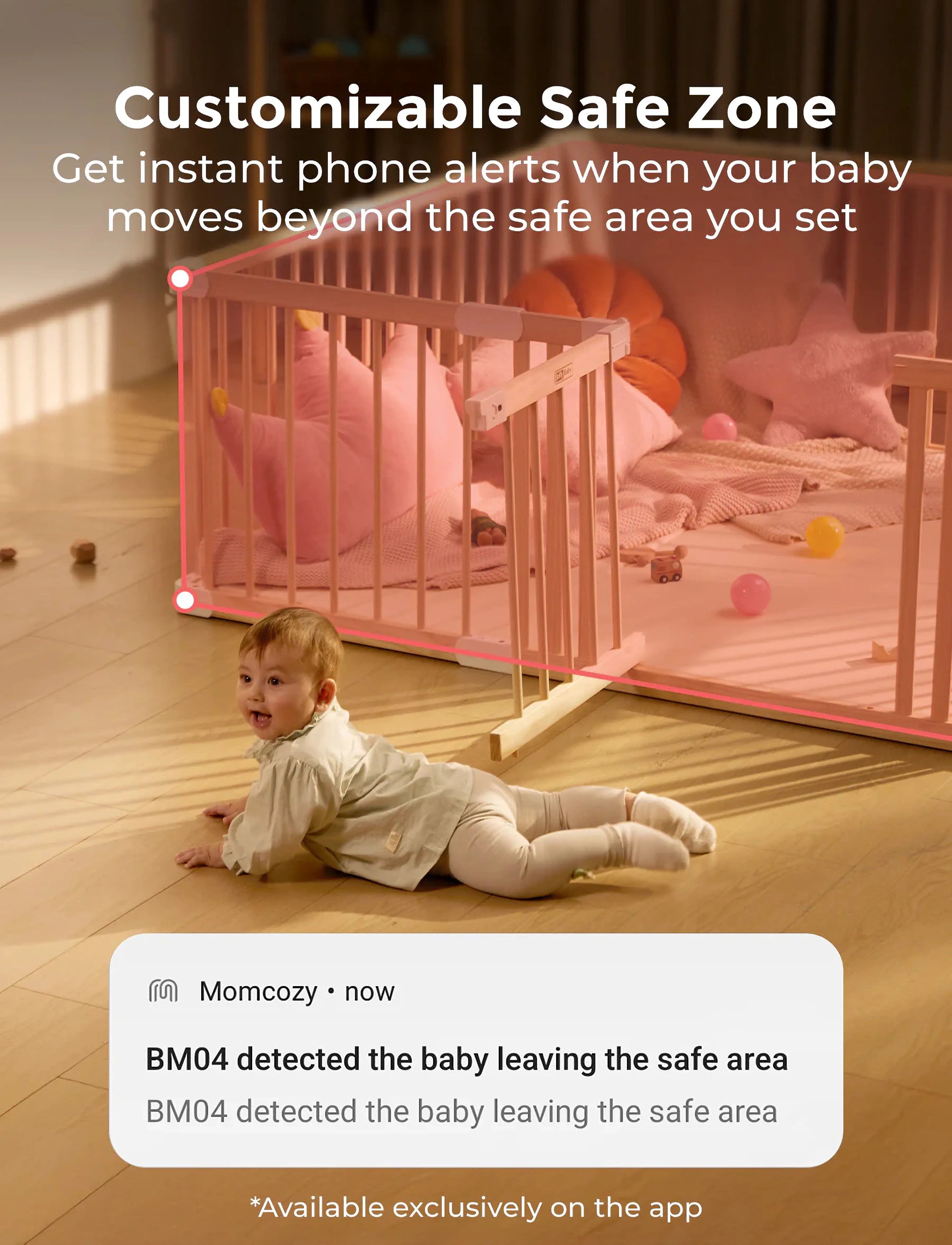 Momcozy Smart Wifi Video Baby Monitoring, One Size, Care & Hygiene, Weiß - Safety, Kinder