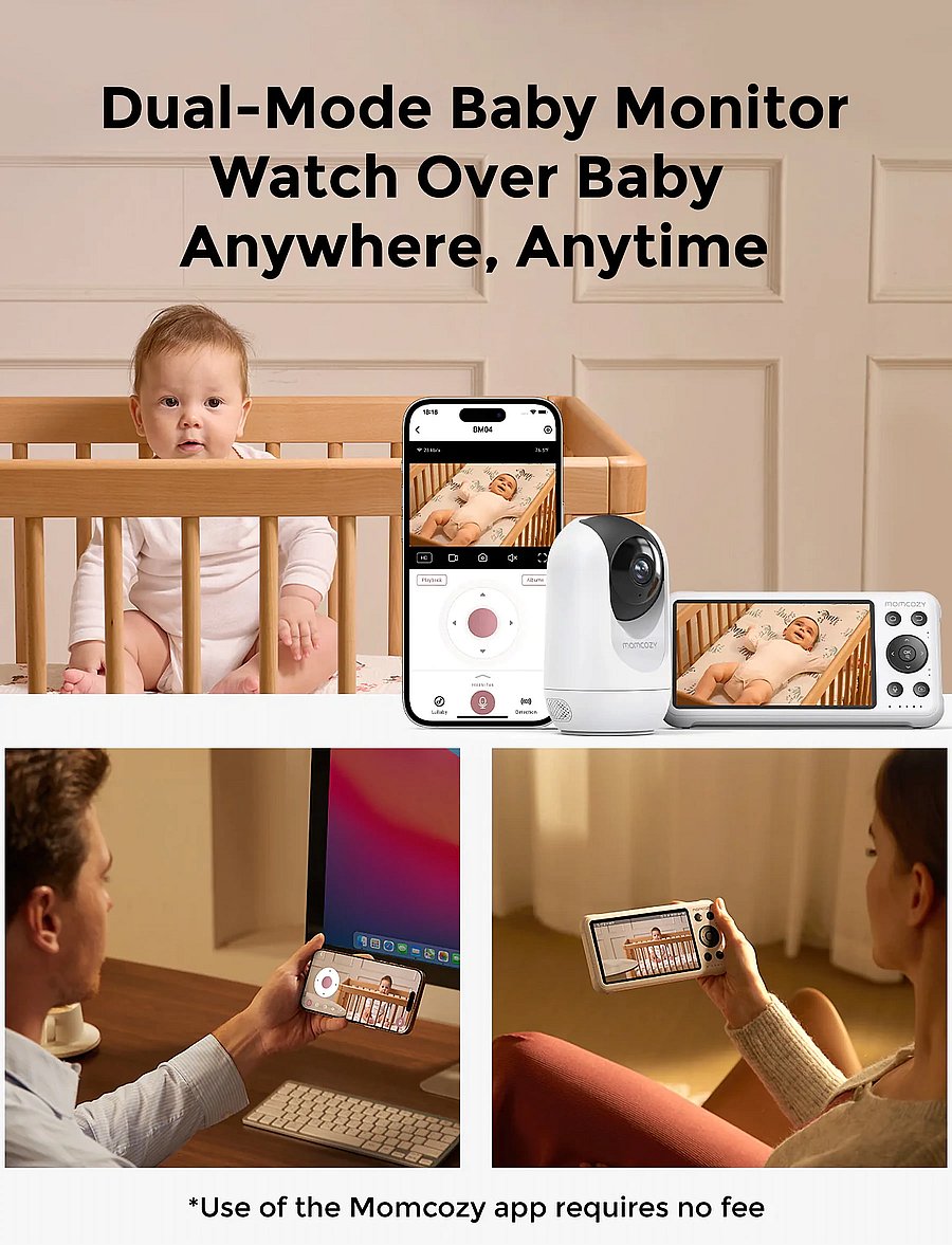 Momcozy - Momcozy Smart WiFi Video Baby monitoring - white - 2