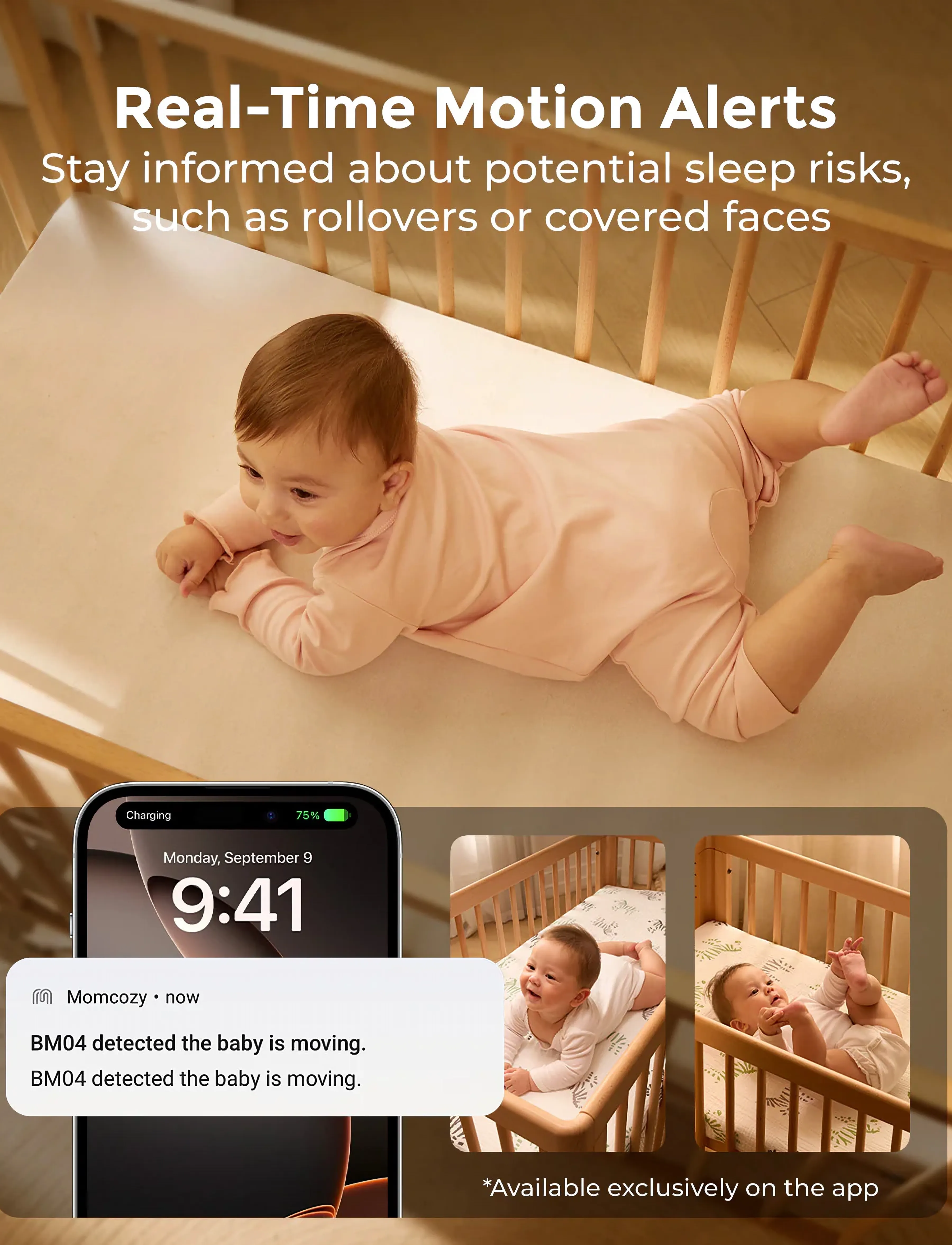 Momcozy - Momcozy  Smart WiFi Video Baby monitoring - white - 3