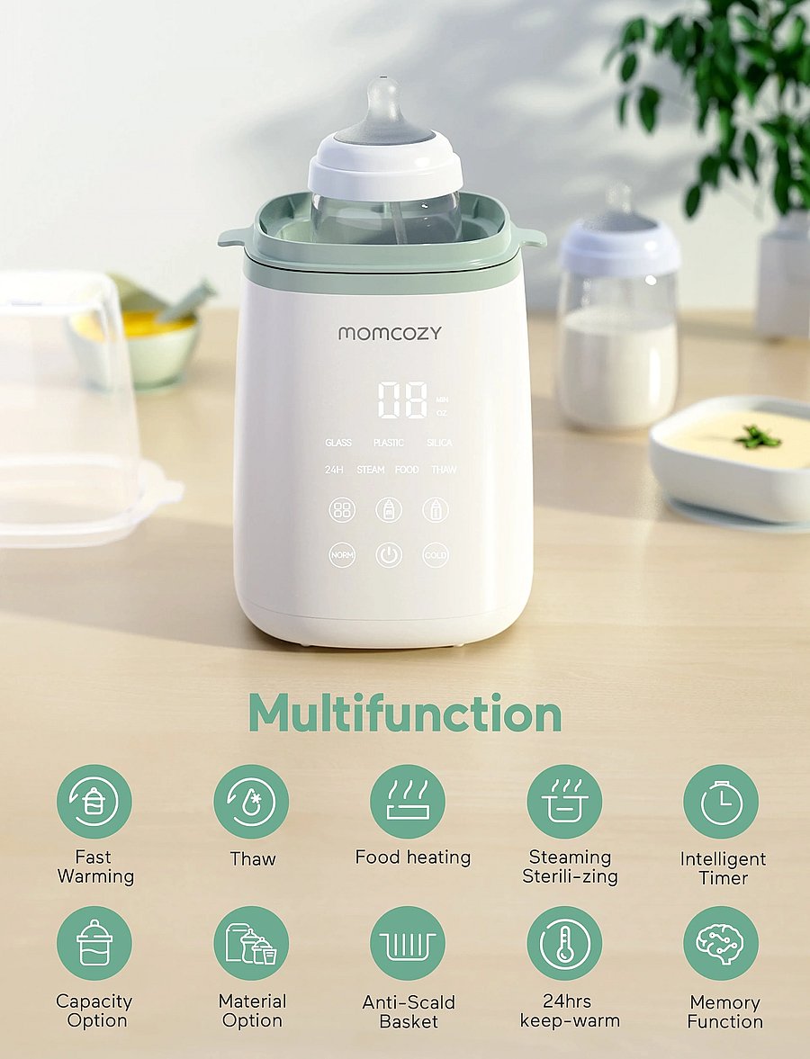 Momcozy - Momcozy 6-in-1 Fast Baby Bottle Warmer - spisetid - white - 0