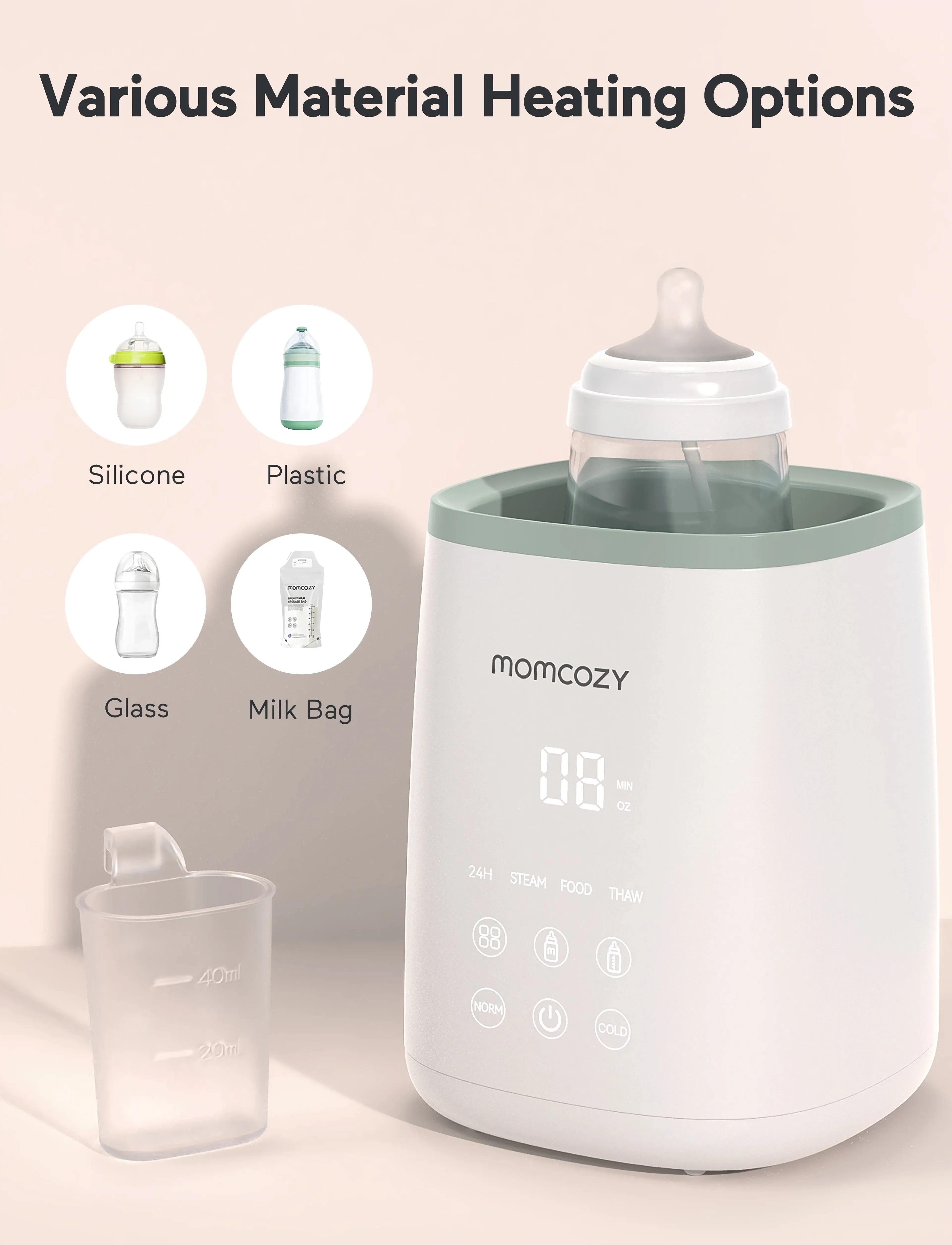 Momcozy - Momcozy  6-in-1 Fast Baby Bottle Warmer - spisetid - white - 5