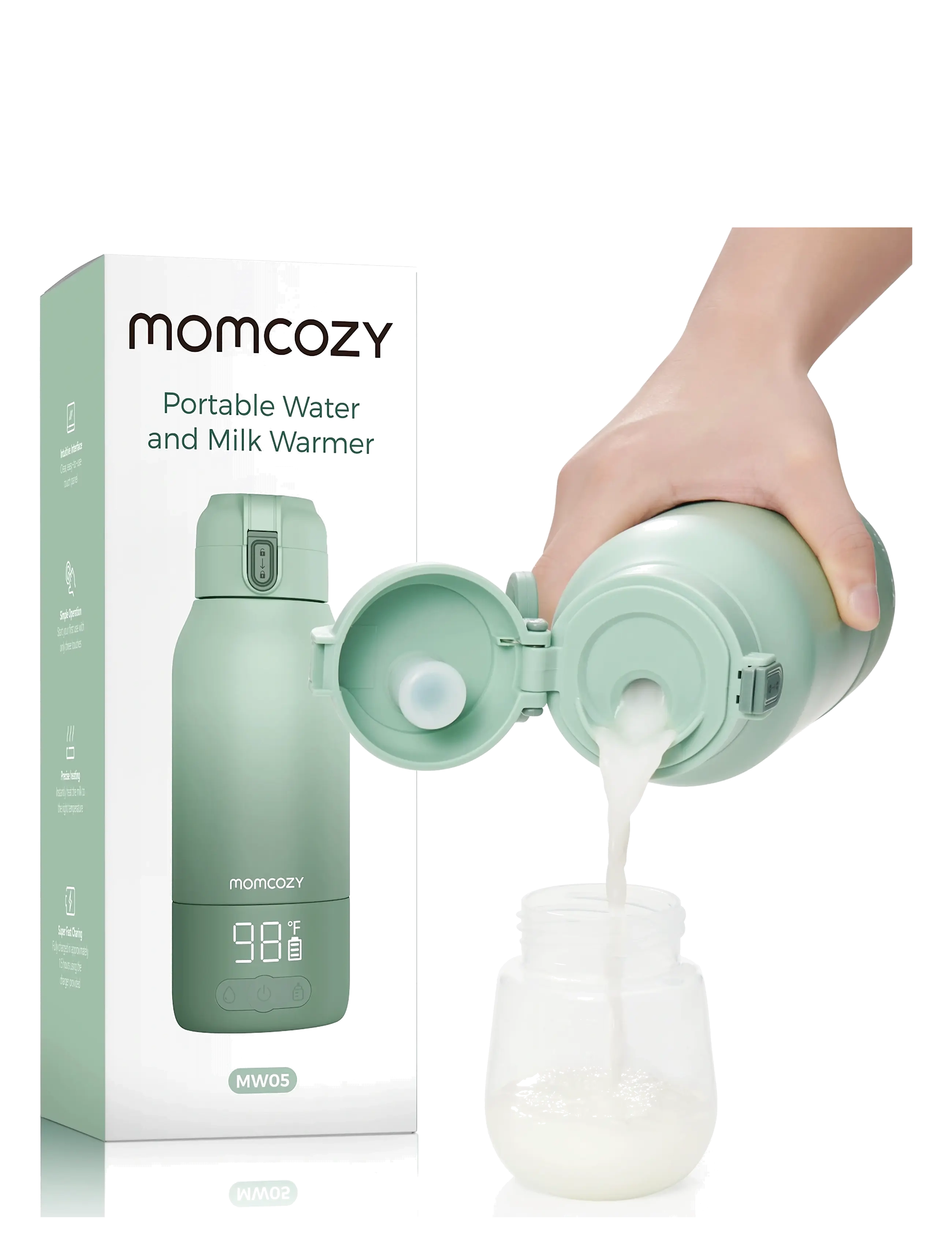 Momcozy - Momcozy  Portable Breast Milk & Water Warmer for Travel Water Warmer - green - 3