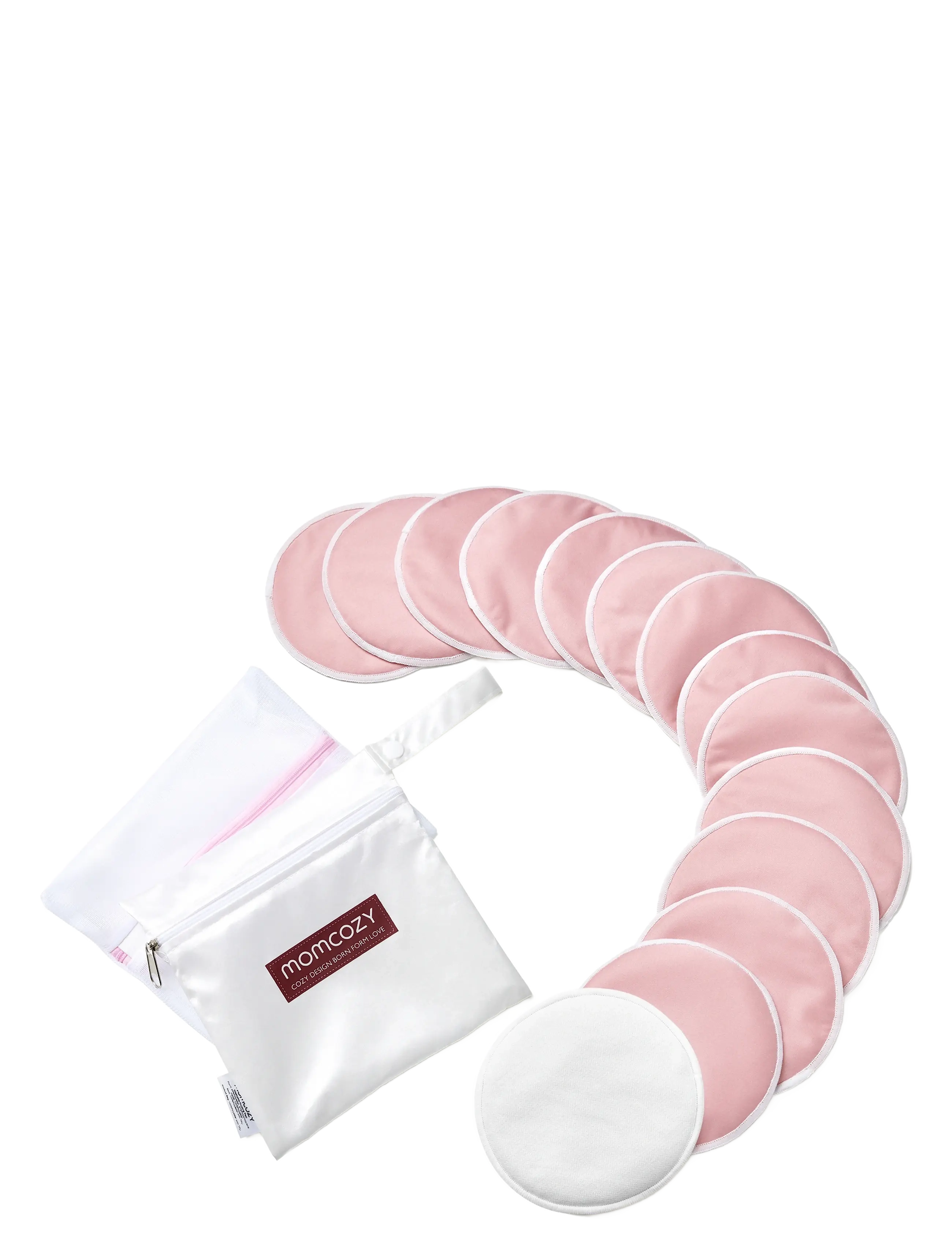 Momcozy Momcozy  Reusable 14 Pack Thin Nursing Pad - Stillprodukte - PINK / white