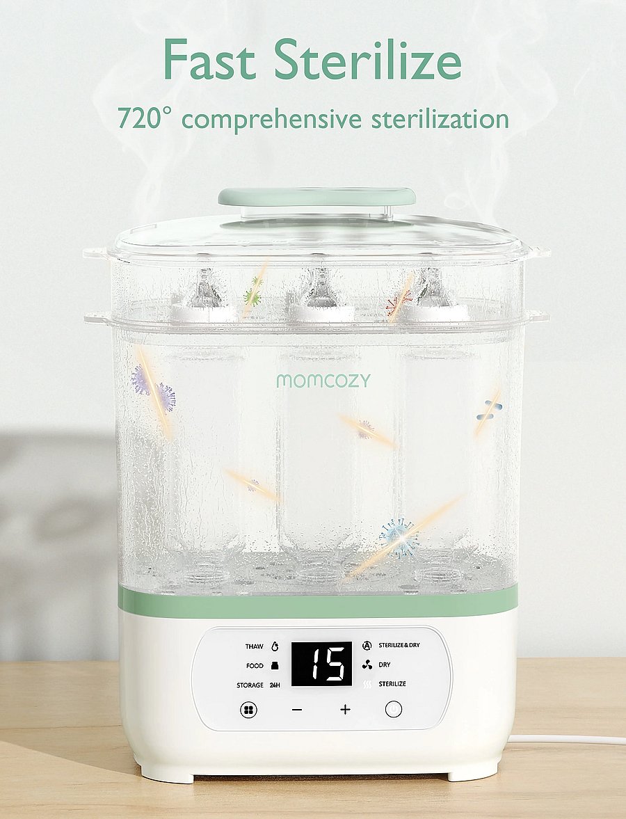 Momcozy - Momcozy 8-in-1 Electric Steam Baby Bottle Sterilizer - füttern - white - 0
