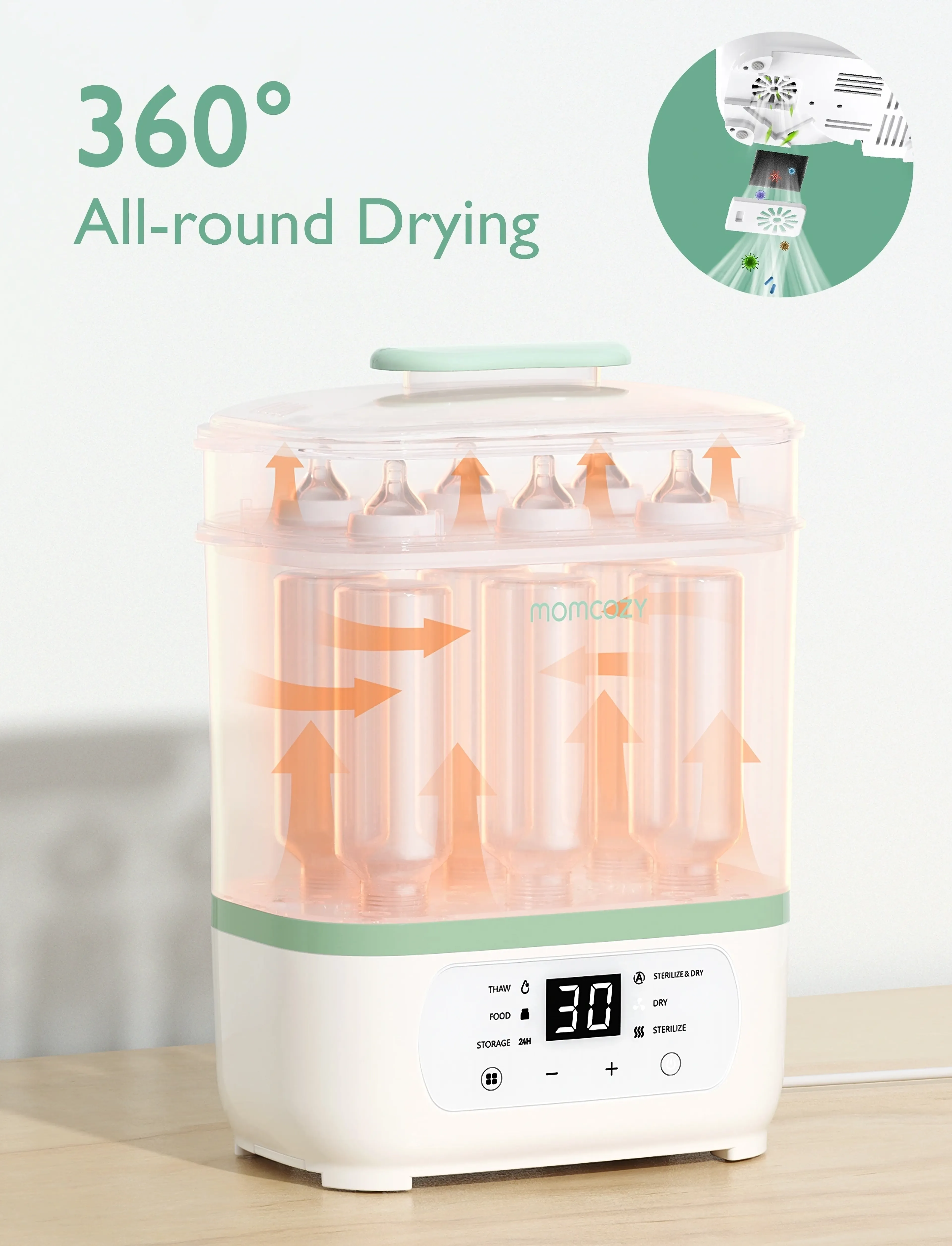 Momcozy - Momcozy  8-in-1 Electric Steam Baby Bottle Sterilizer - füttern - white - 3