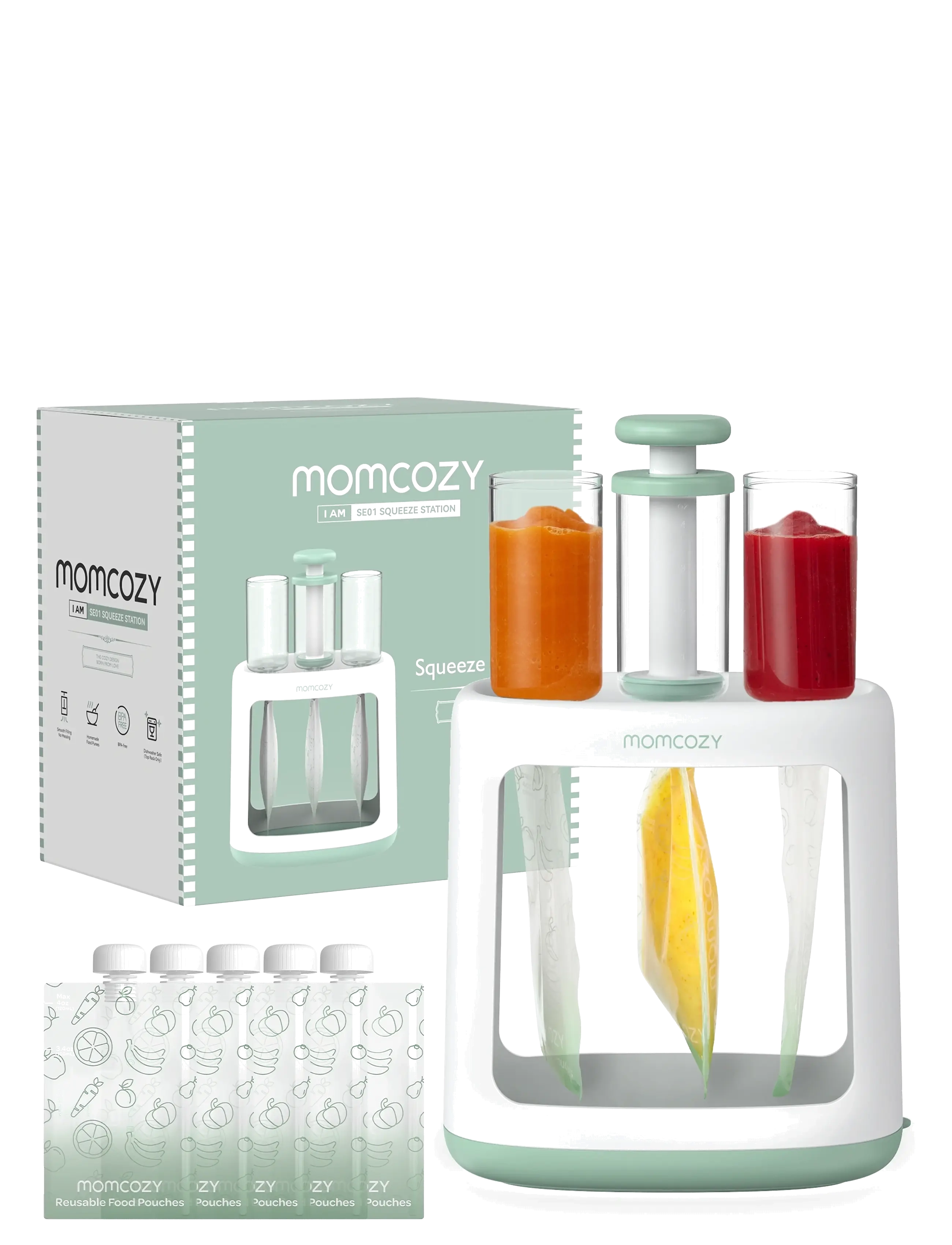 Momcozy - Momcozy  Baby Food Maker for Puree Baby Food Maker - kūdikių maisto konteineriai - white - 2