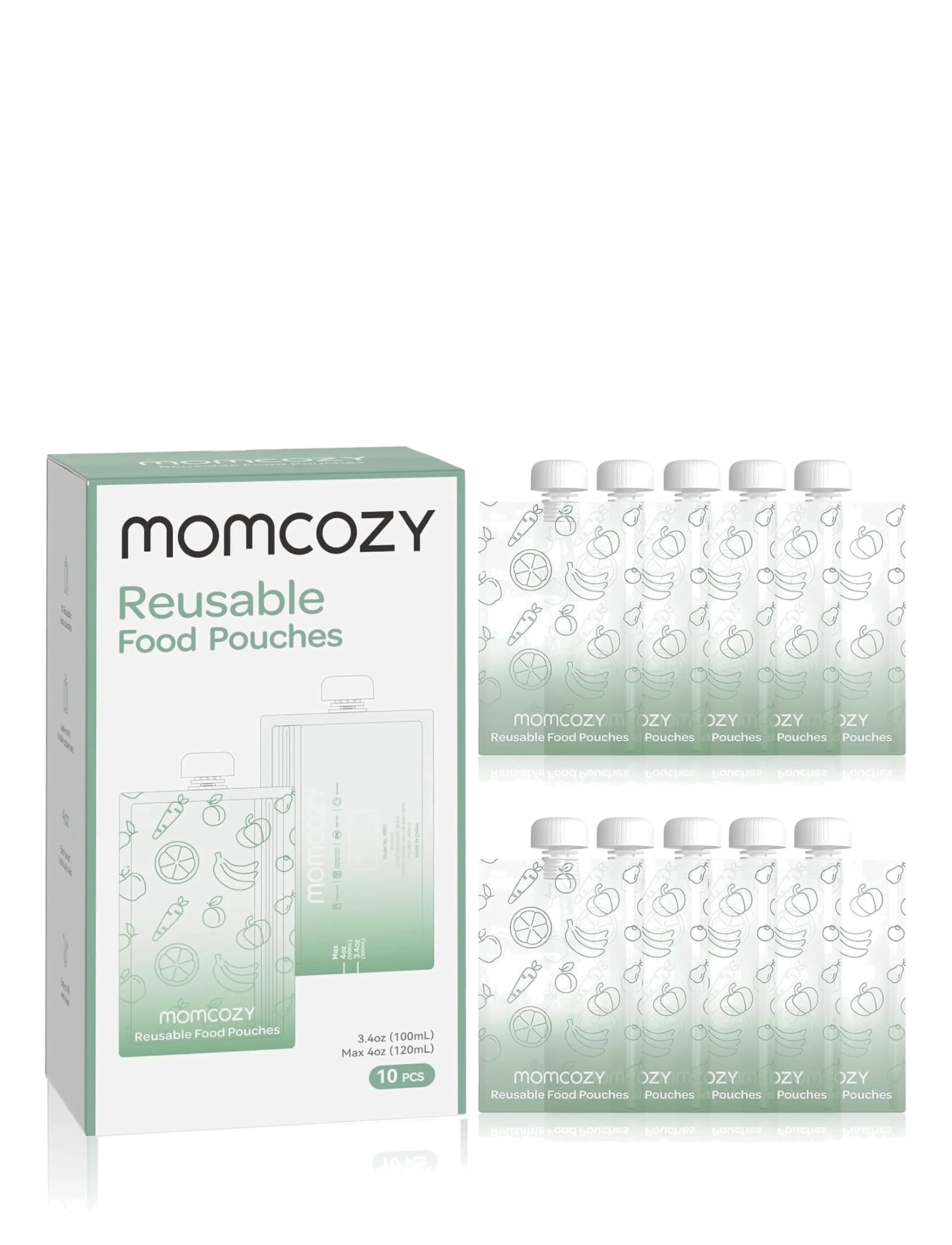 Momcozy Momcozy 100ml 10Pcs Pouches, 100 ml, Green, Fodring Af Baby > Madposer, Børn