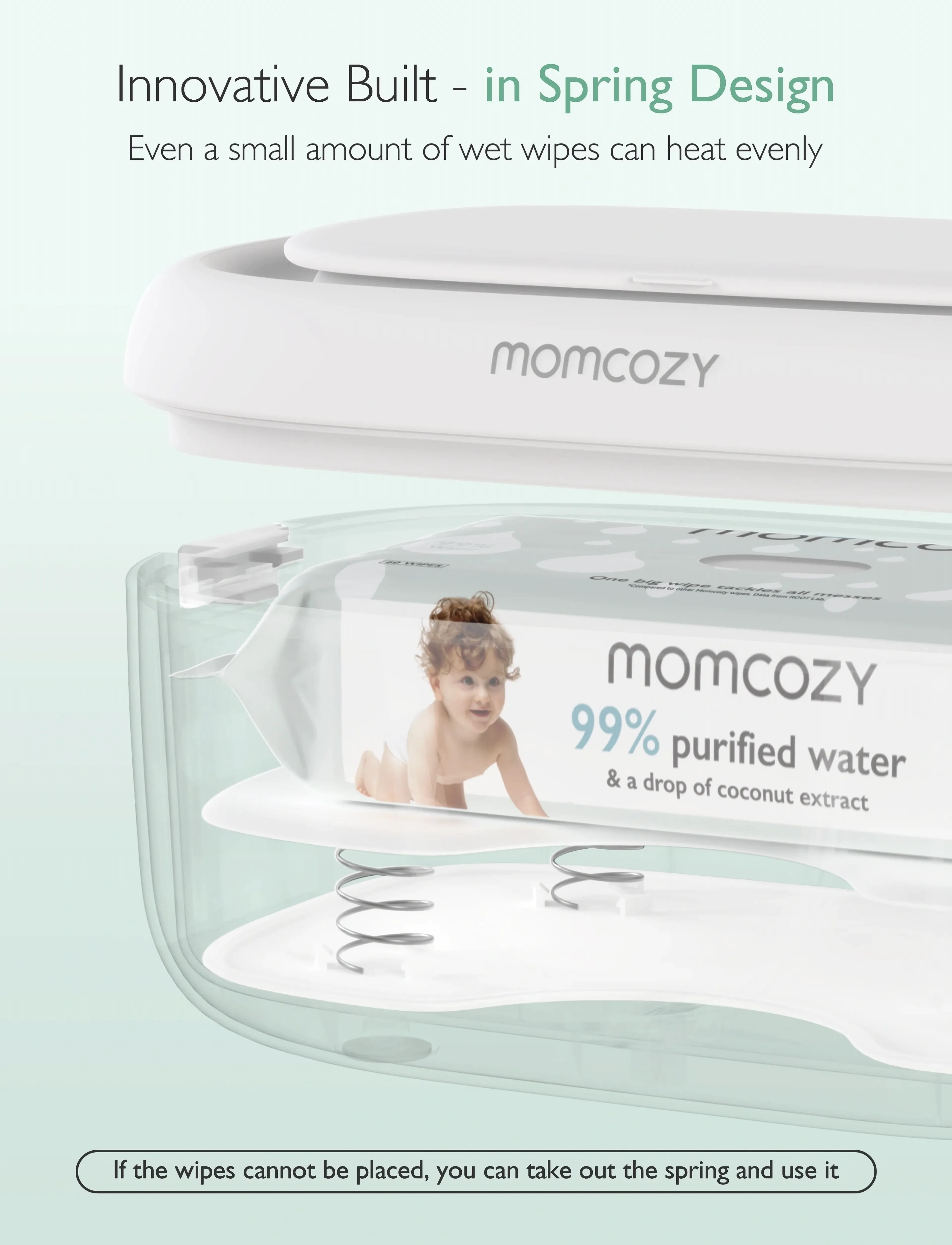 Momcozy - Momcozy  Large Capacity Baby Wipe Warmer- EU Version Wipe Warmer - white - 3