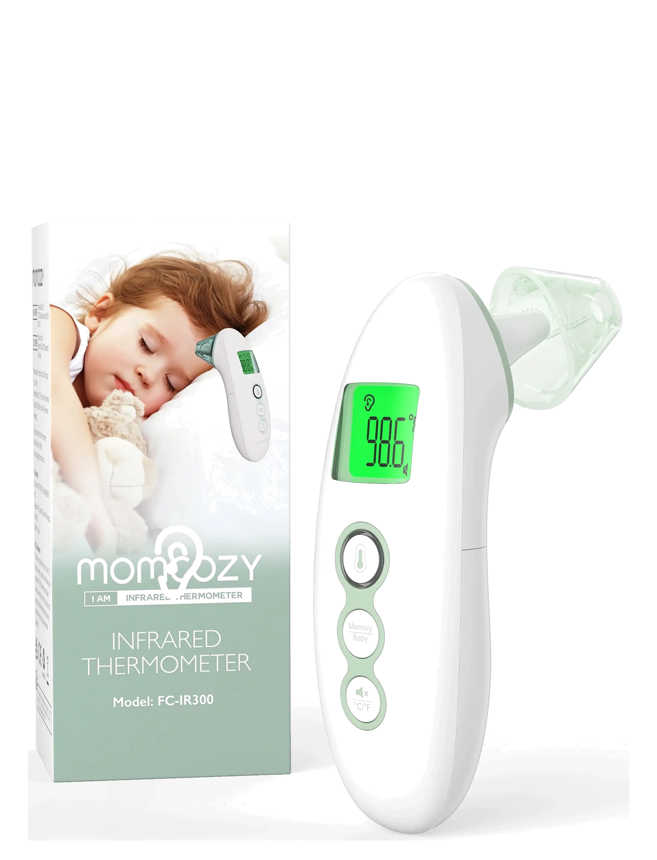 Momcozy - Momcozy  Non-Contact Forehead and Ear Thermometer - white - 1