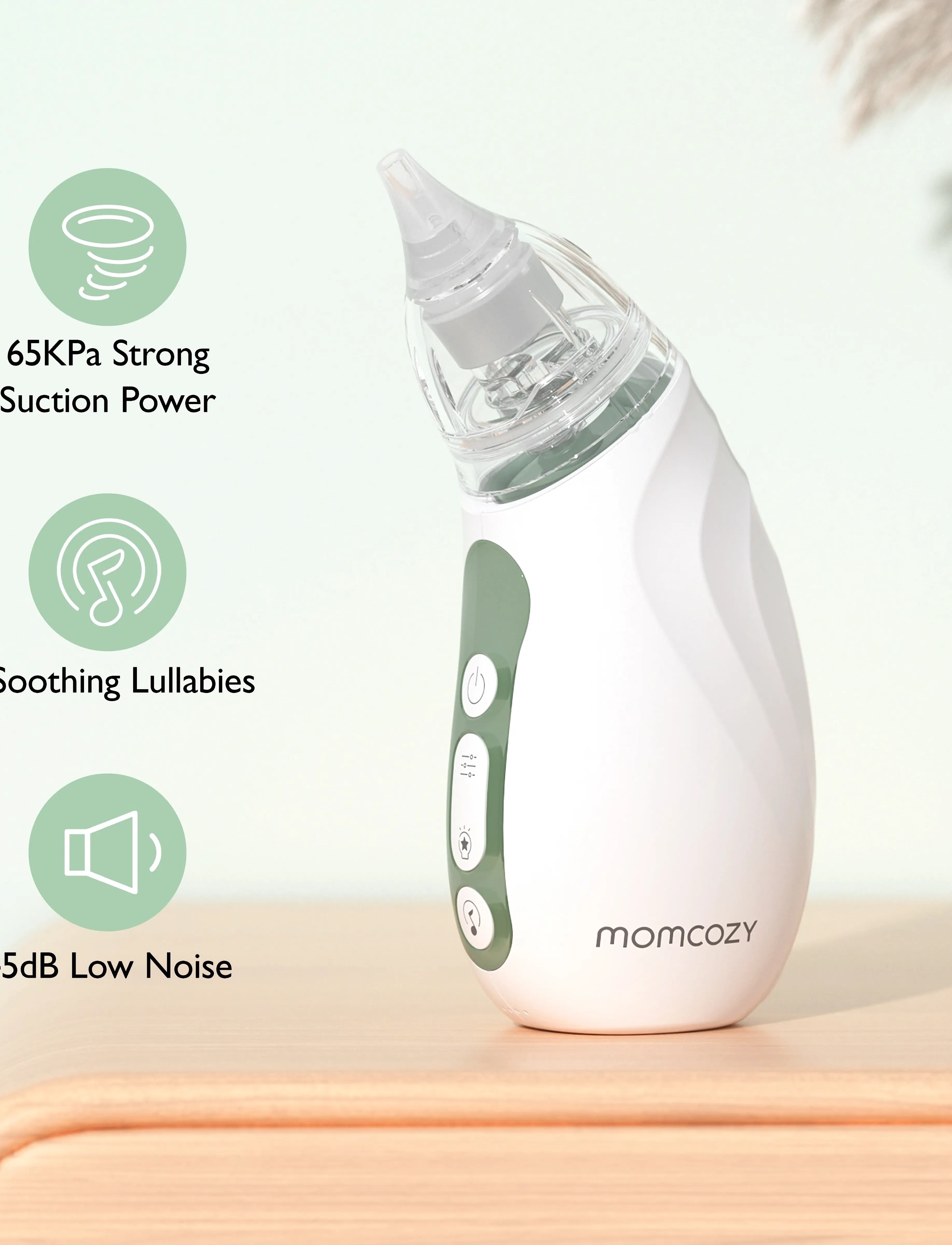 Momcozy Long Battery Life Nasal Aspirator, Børn, Næsesuger, Hvid, Str: ONE SIZE