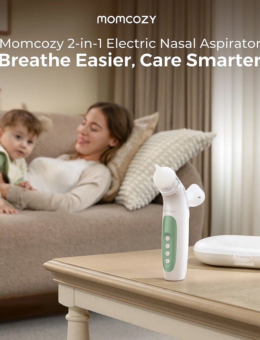 Momcozy - Momcozy BreezyClear™ 2-in-1 Spray & Suction Electric Nasal Aspirator - thermomètre - white - 0