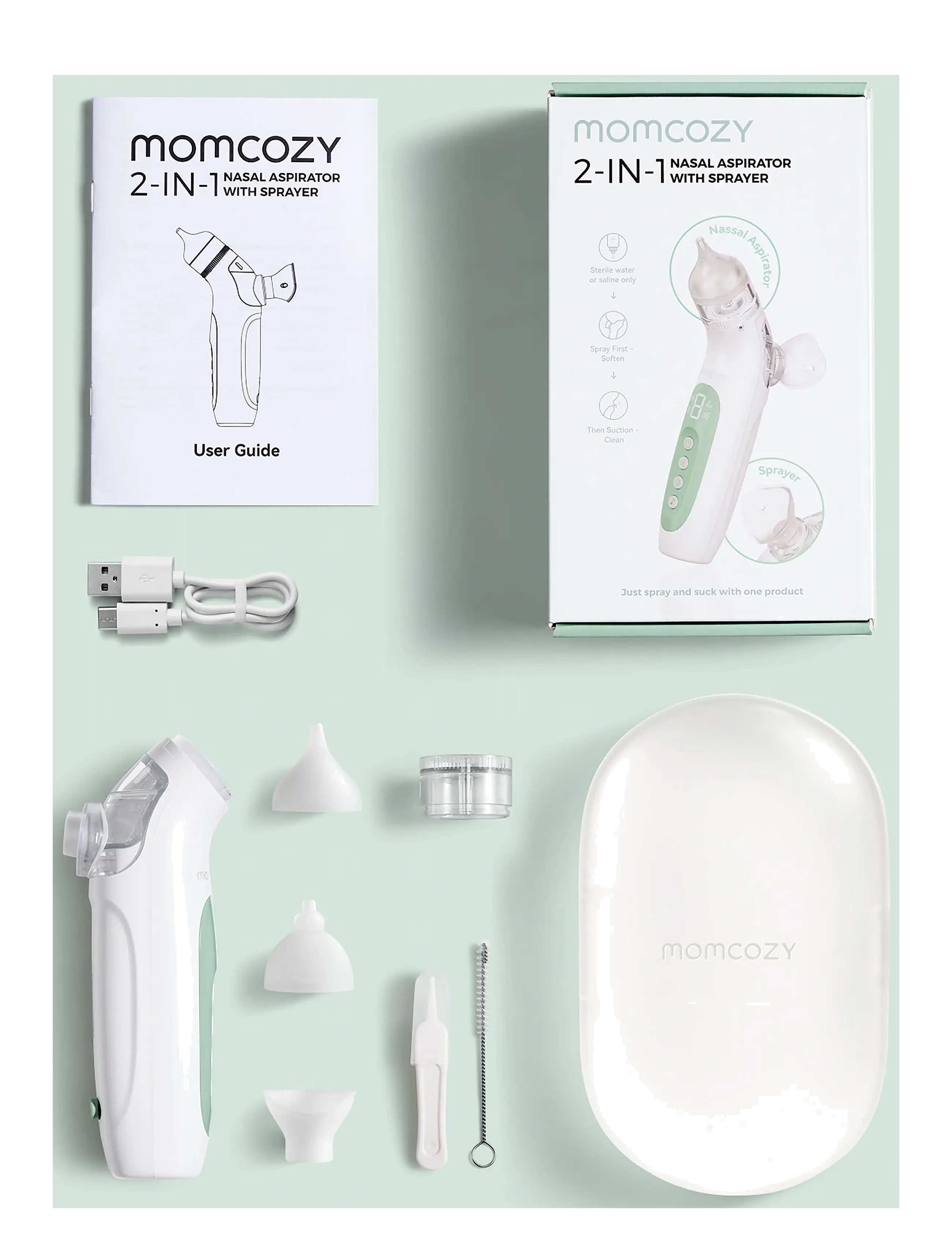 Momcozy - Momcozy  BreezyClear™ 2-in-1 Spray & Suction Electric Nasal Aspirator - thermomètre - white - 3