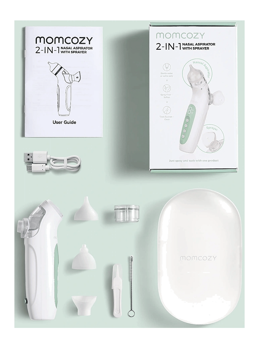 Momcozy - Momcozy BreezyClear™ 2-in-1 Spray & Suction Electric Nasal Aspirator - thermomètre - white - 3