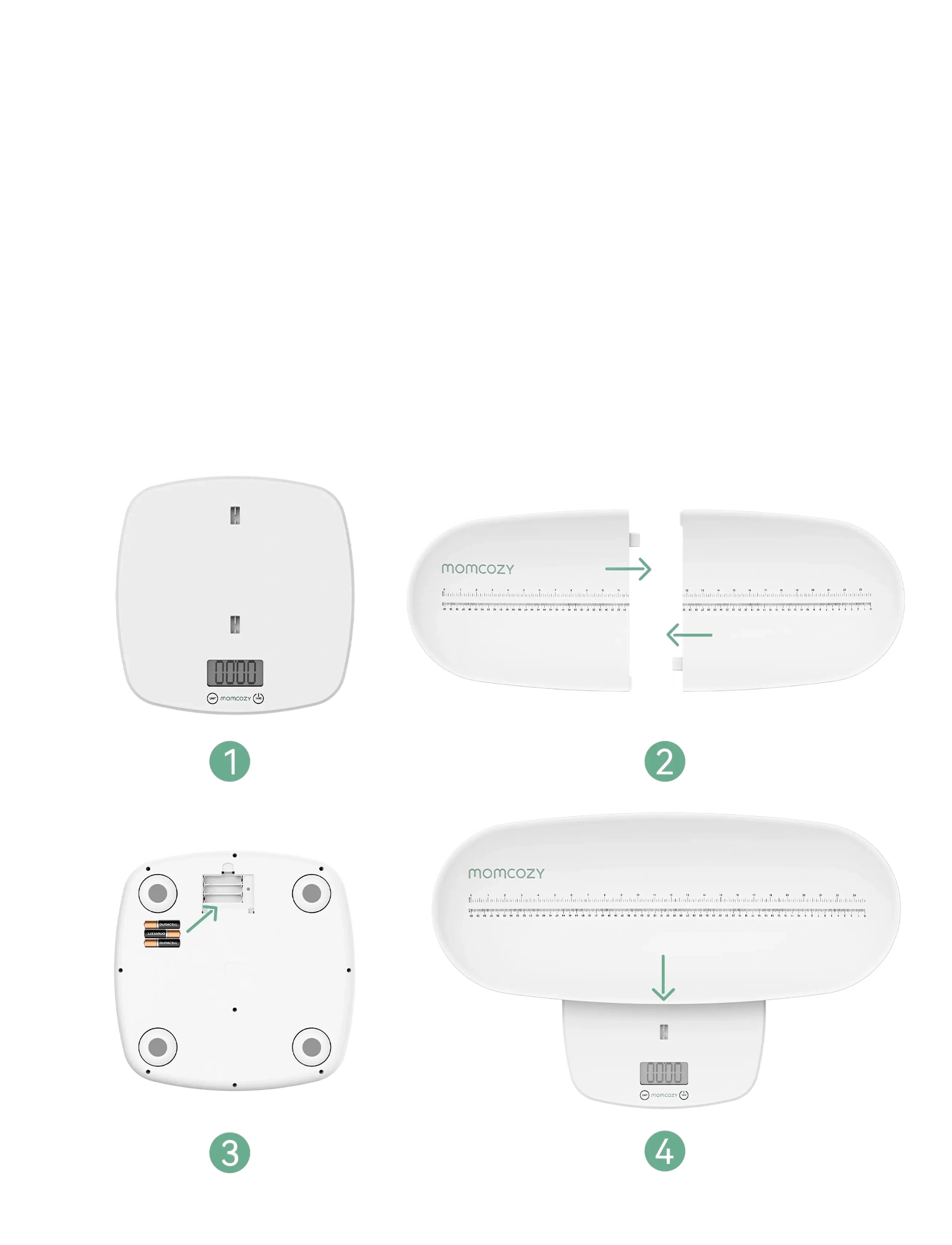 Momcozy - Momcozy  Multi-Function Weight & Height Measurement Baby Scale - hygiejnetilbehør - white - 2