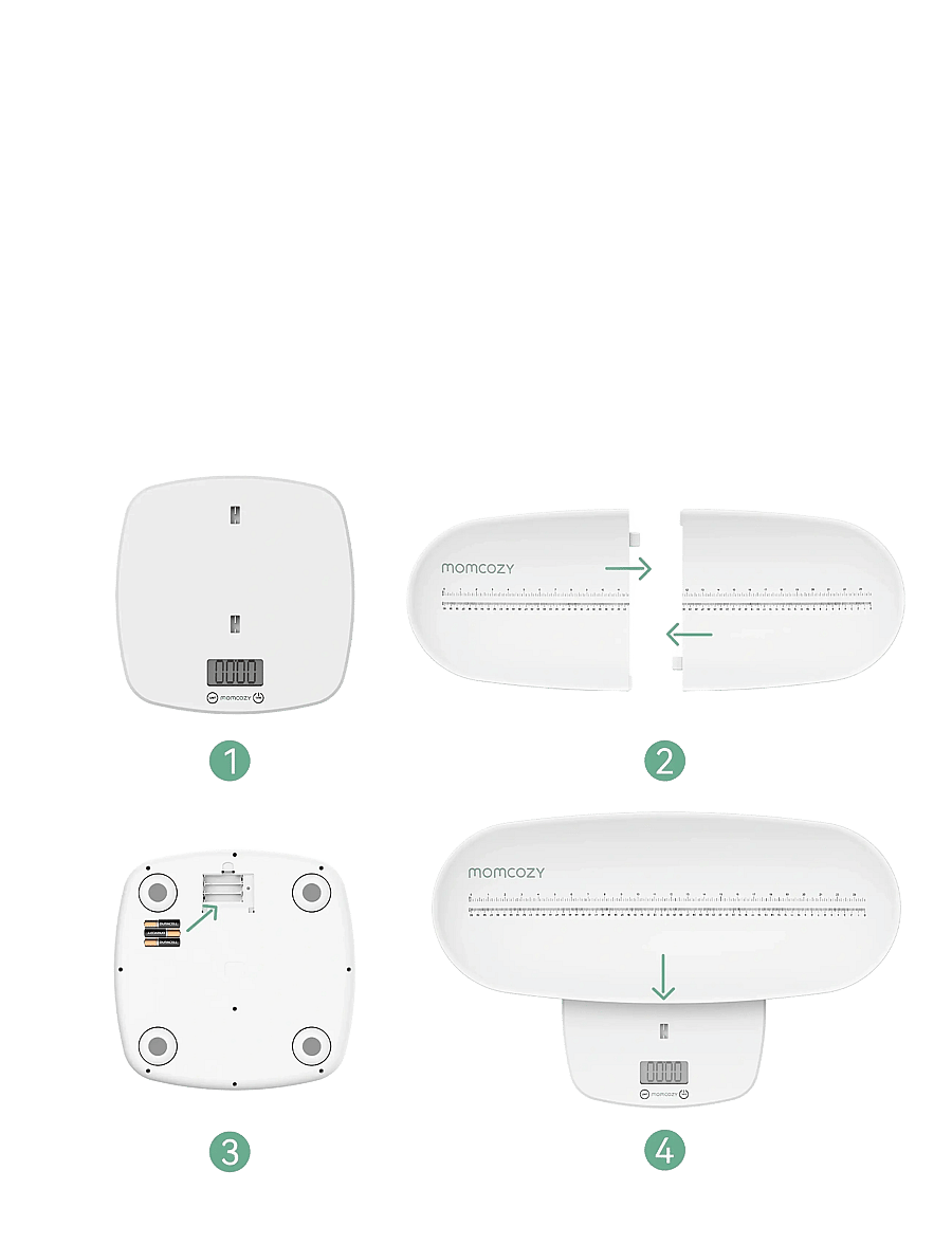 Momcozy - Momcozy Multi-Function Weight & Height Measurement Baby Scale - hygiejnetilbehør - white - 2