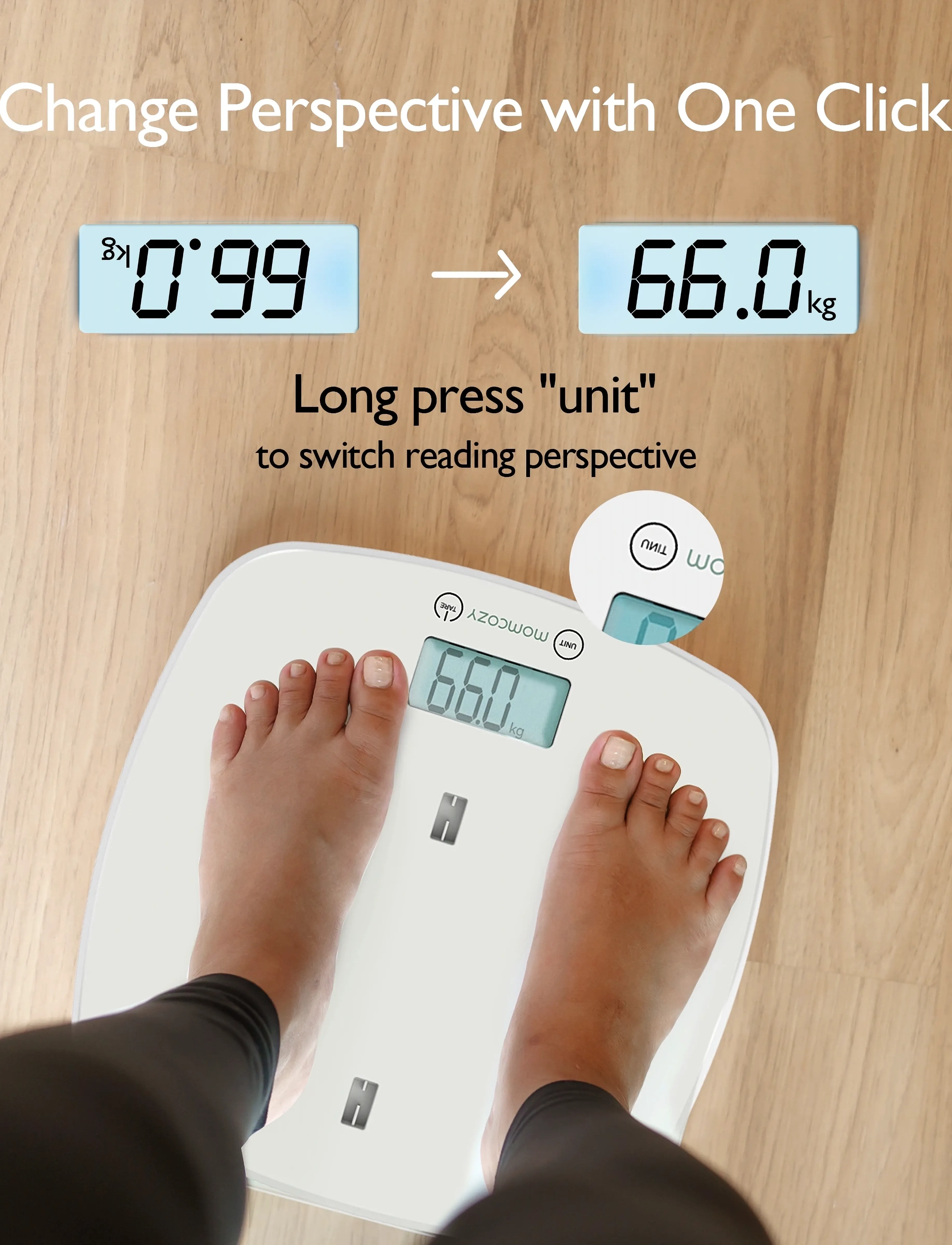 Momcozy - Momcozy  Multi-Function Weight & Height Measurement Baby Scale - hygiejnetilbehør - white - 5