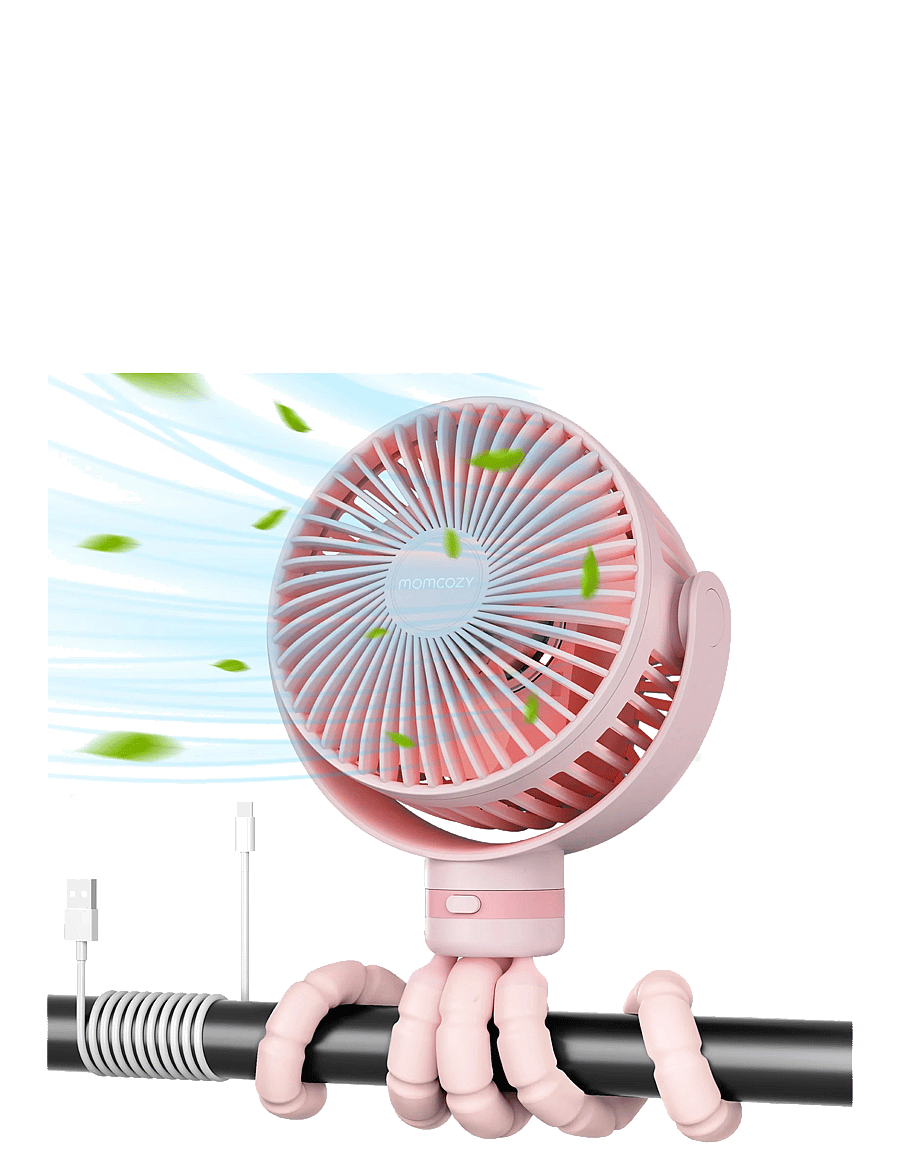 Momcozy - Momcozy Portable Stroller Fans Pink - pink - 0
