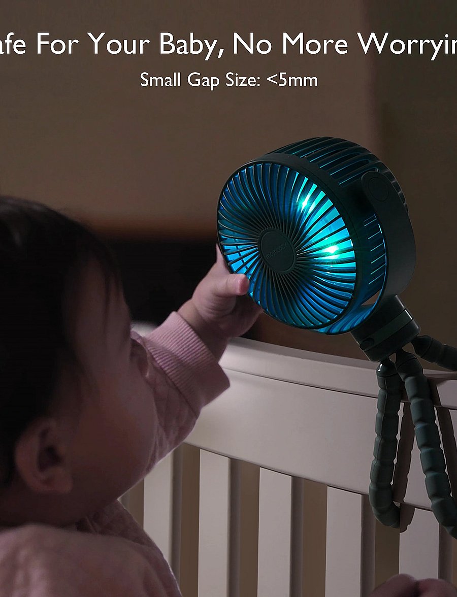 Momcozy - Momcozy Portable Stroller Fans Green - green - 5