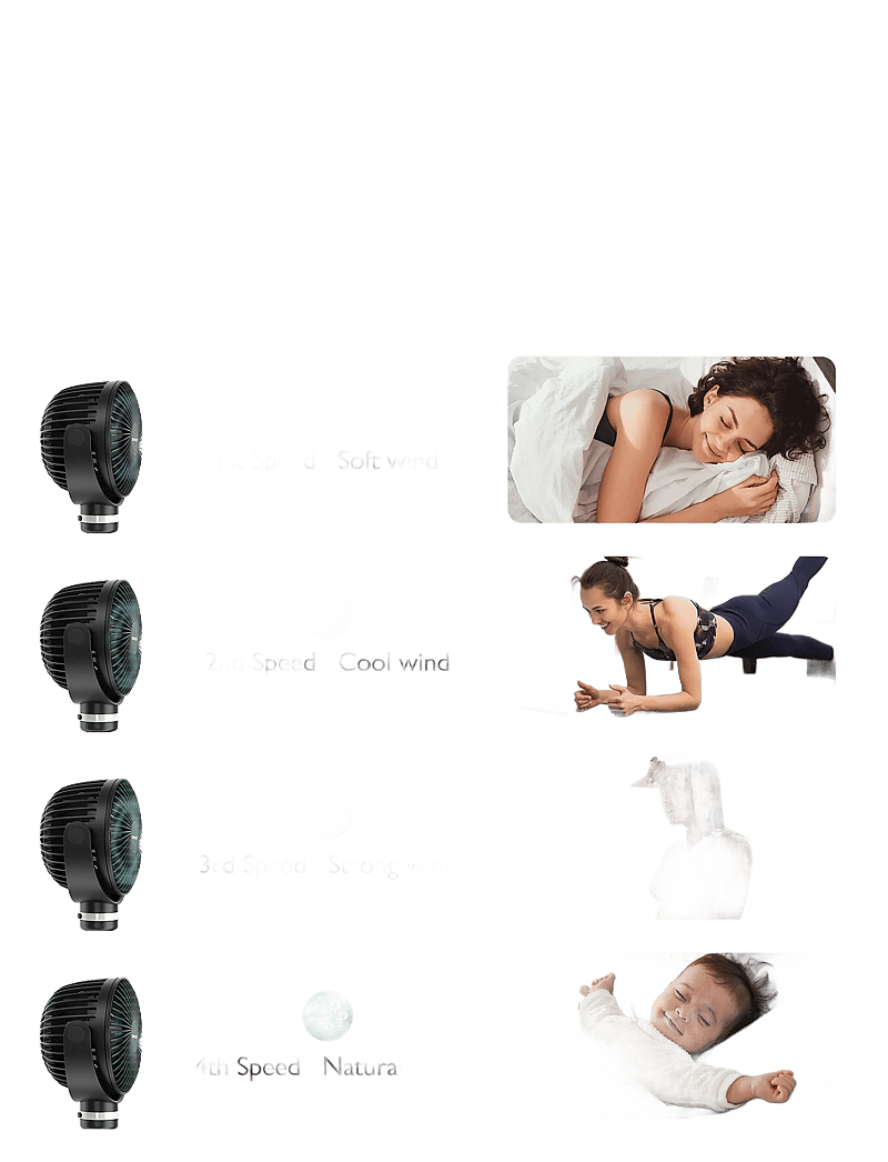 Momcozy - Momcozy Portable Stroller Fans Black - black - 4