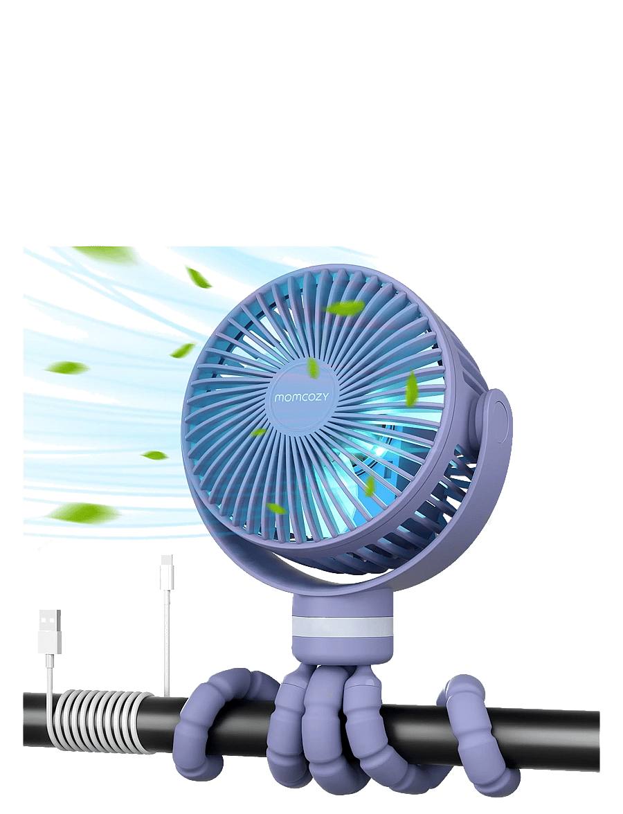 Momcozy - Momcozy Portable Stroller Fans Purple - purple - 0