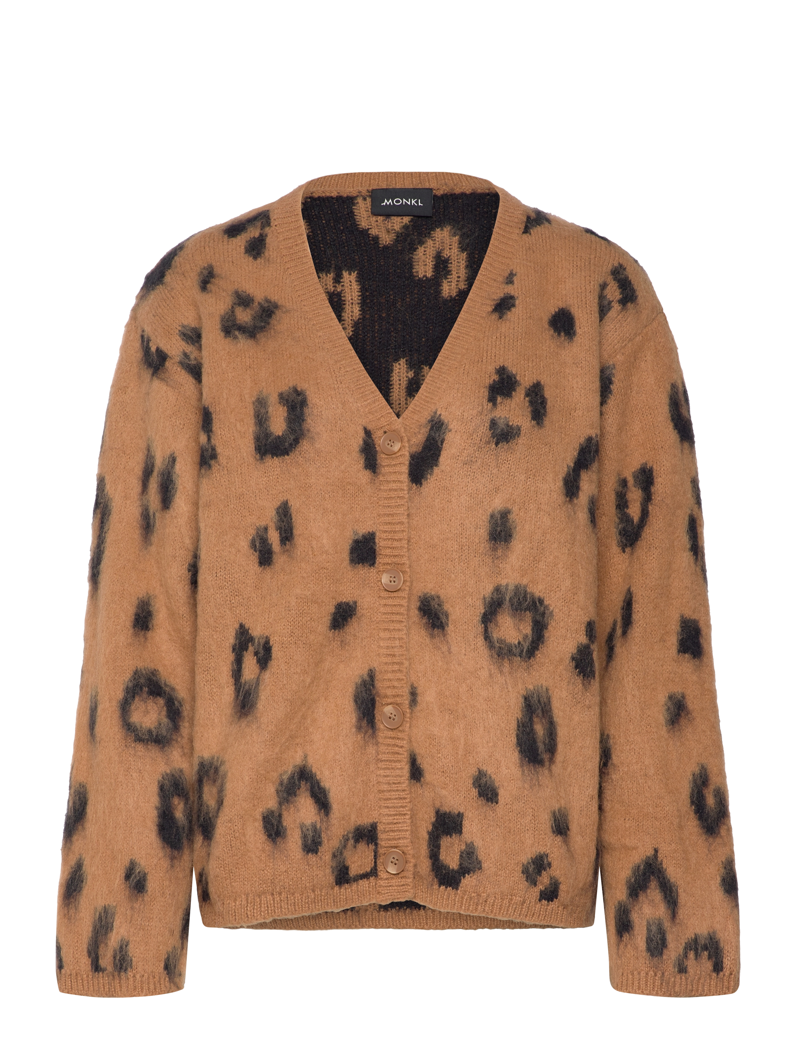 Monki Fluffy Knit Cardigan, XXS, Brown, Strik > Cardigans, Dame