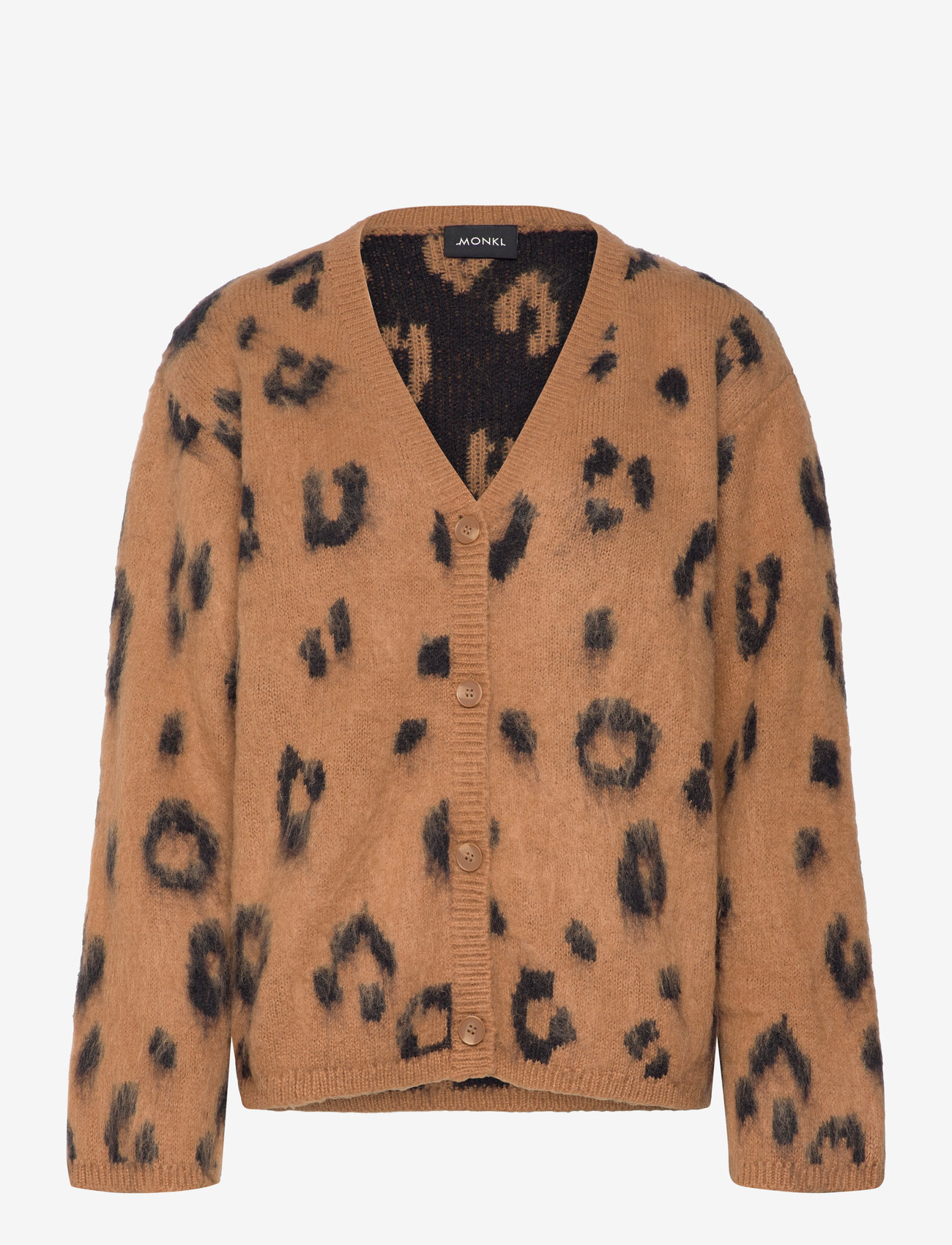 Monki - Fluffy knit cardigan - cardigans - brown medium dusty - 0