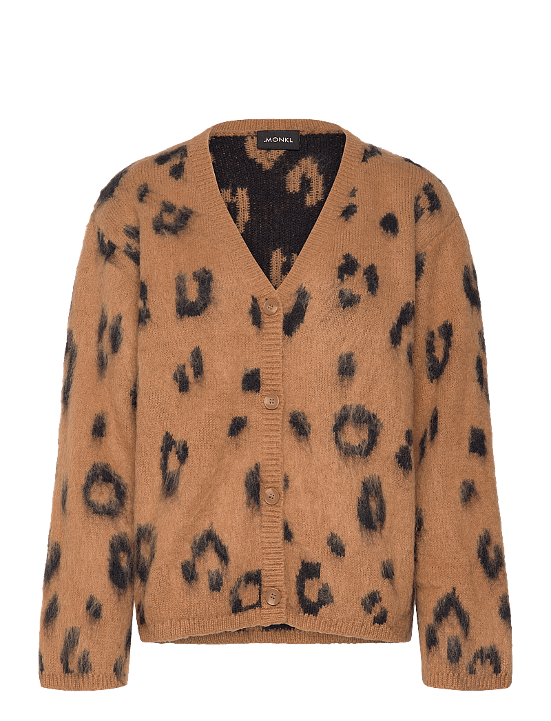 Monki - Fluffy knit cardigan - cardigans - brown medium dusty - 0