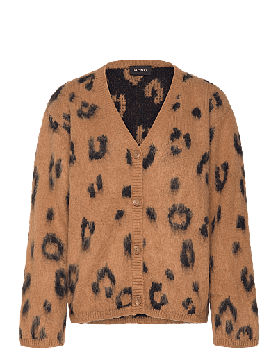 Monki Fluffy knit cardigan - Cardigans - BROWN MEDIUM DUSTY / brown