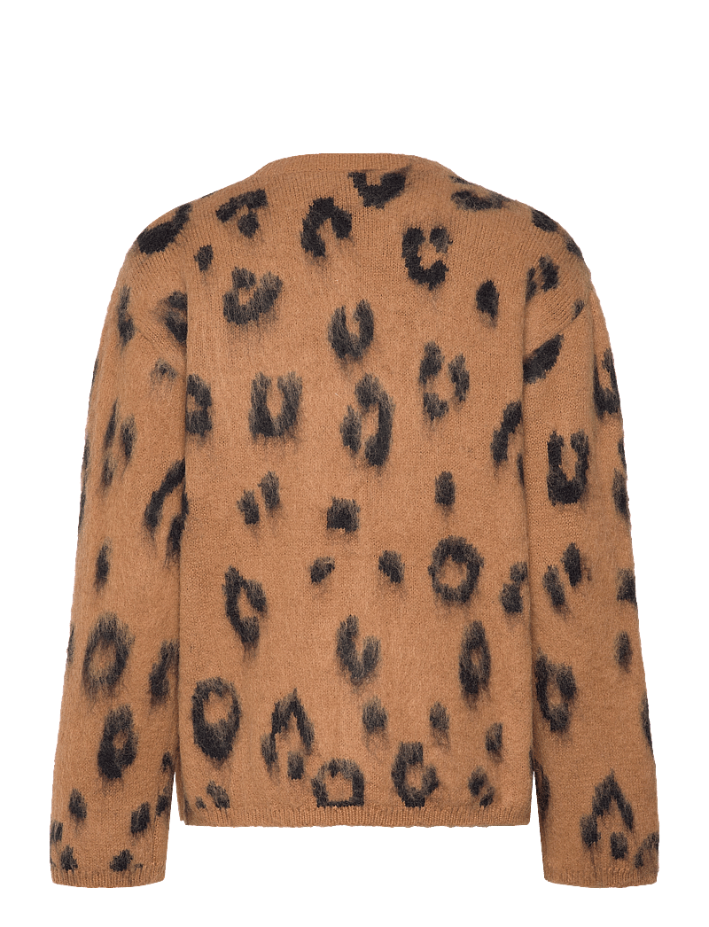 Monki - Fluffy knit cardigan - cardigans - brown medium dusty - 1