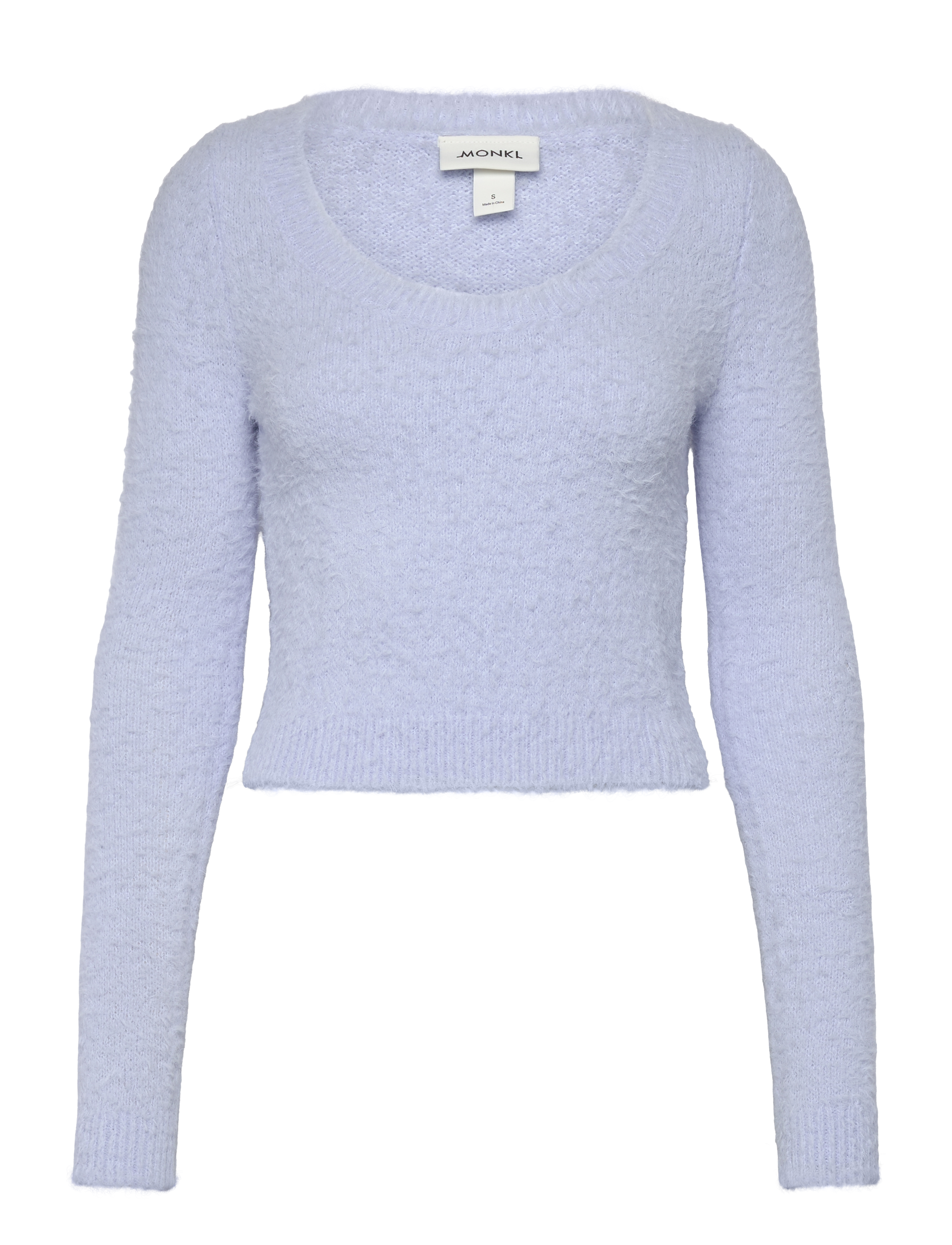 Monki Fluffy Knitted Boat Neck Sweater, S, Knitwear, Blau - Jumpers, Frauen
