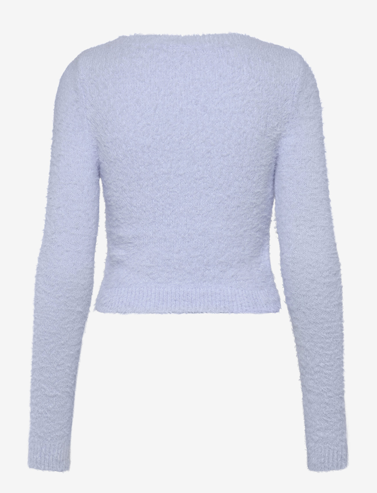 Monki - Fluffy knitted boat neck sweater - stickade tröjor - light blue - 1