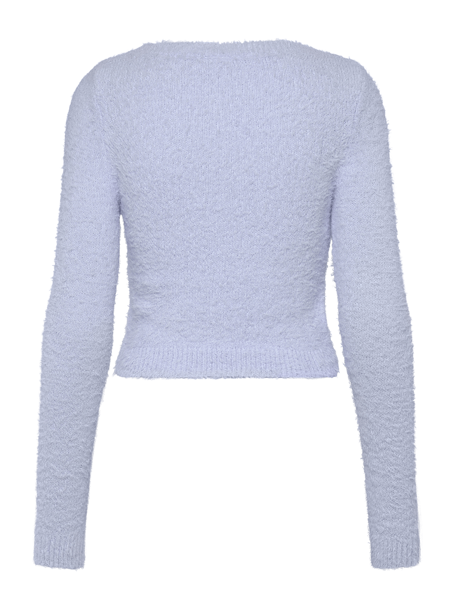 Monki - Fluffy knitted boat neck sweater - striktrøjer - light blue - 1