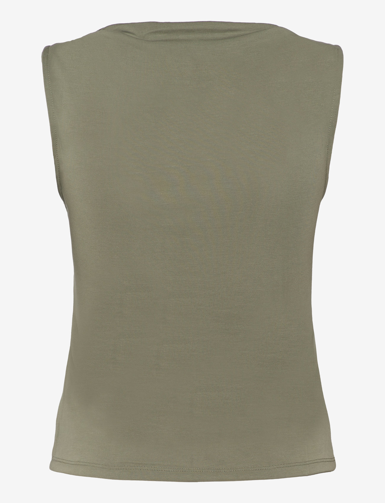 Monki - Super soft sleeveless boatneck top - tanktops - khaki green medium dusty - 1