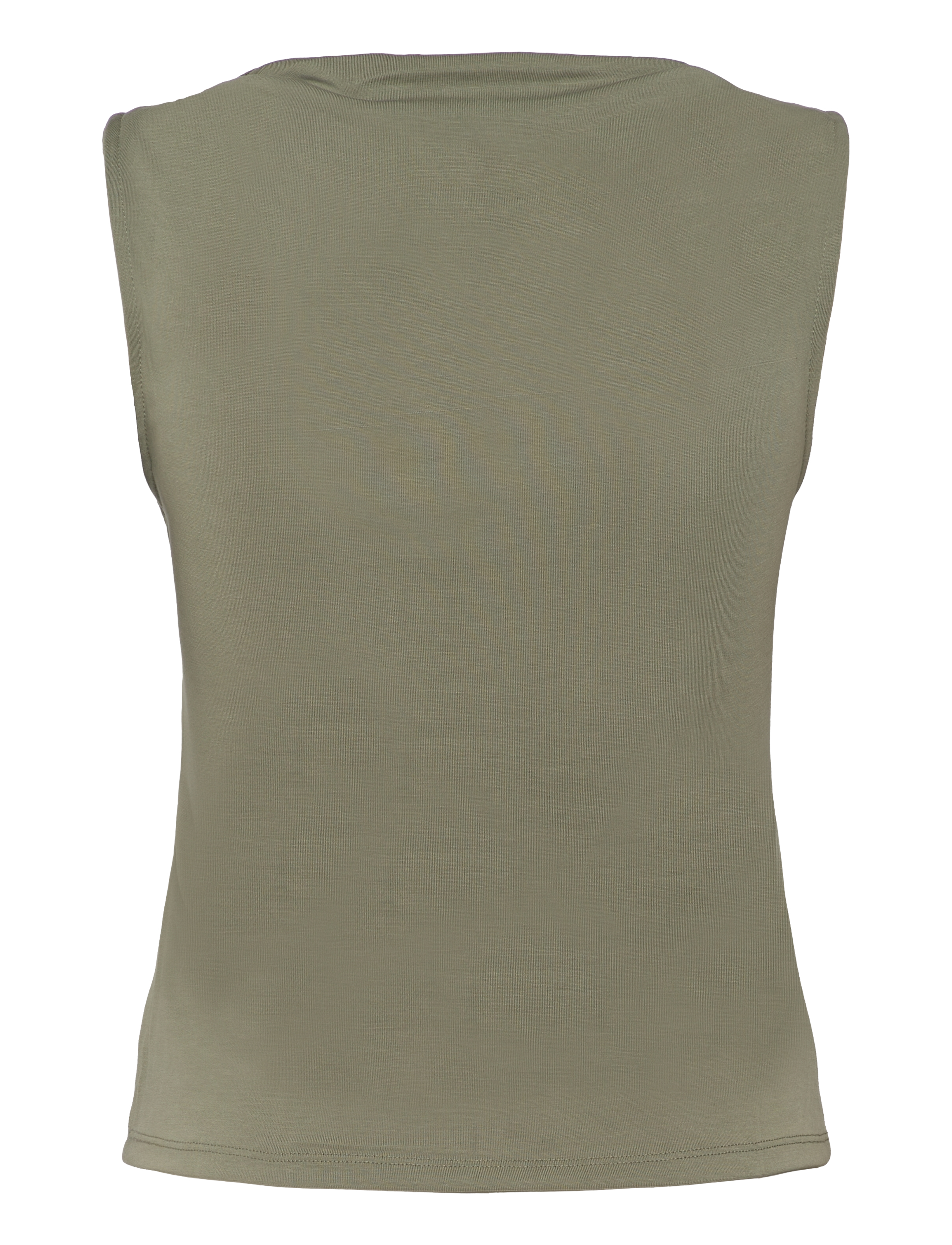 Monki - Super soft sleeveless boatneck top - hihattomat paidat - khaki green medium dusty - 1