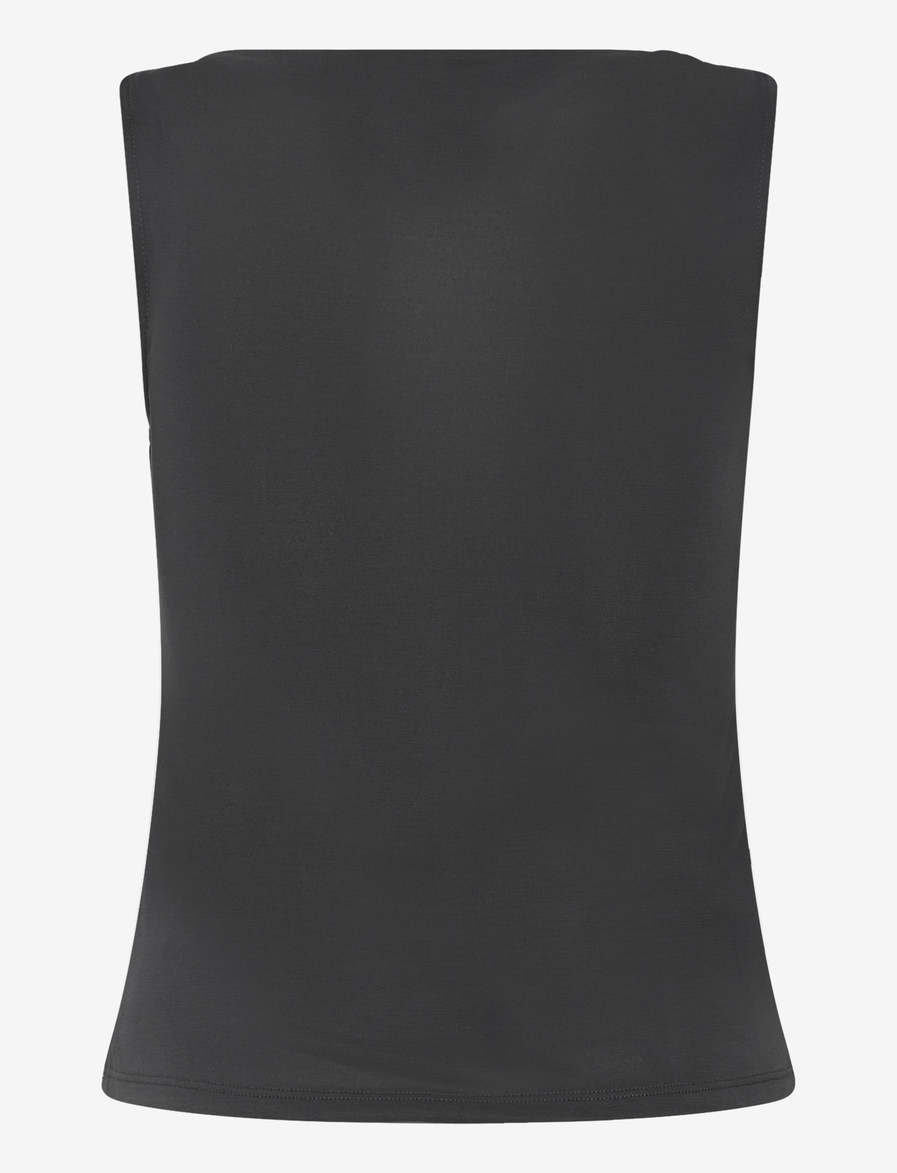 Monki - Super soft sleeveless boatneck top - linnen - black dark - 1