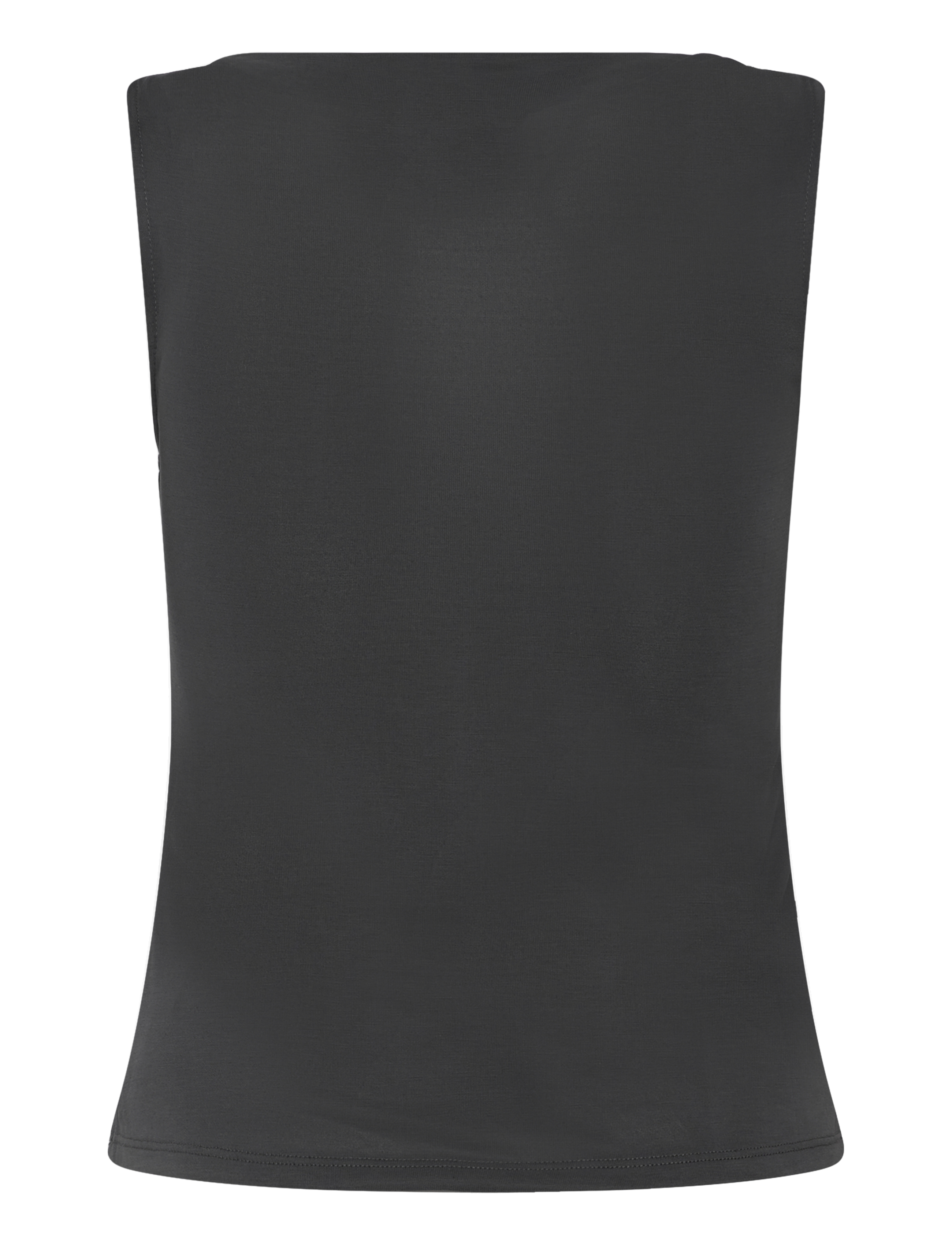 Monki - Super soft sleeveless boatneck top - sleeveless tops - black dark - 1