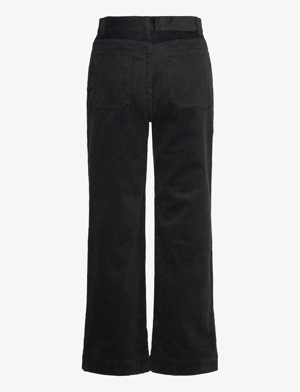 Monki - Regular waist straight leg corduroy trousers - raka byxor - black - 1