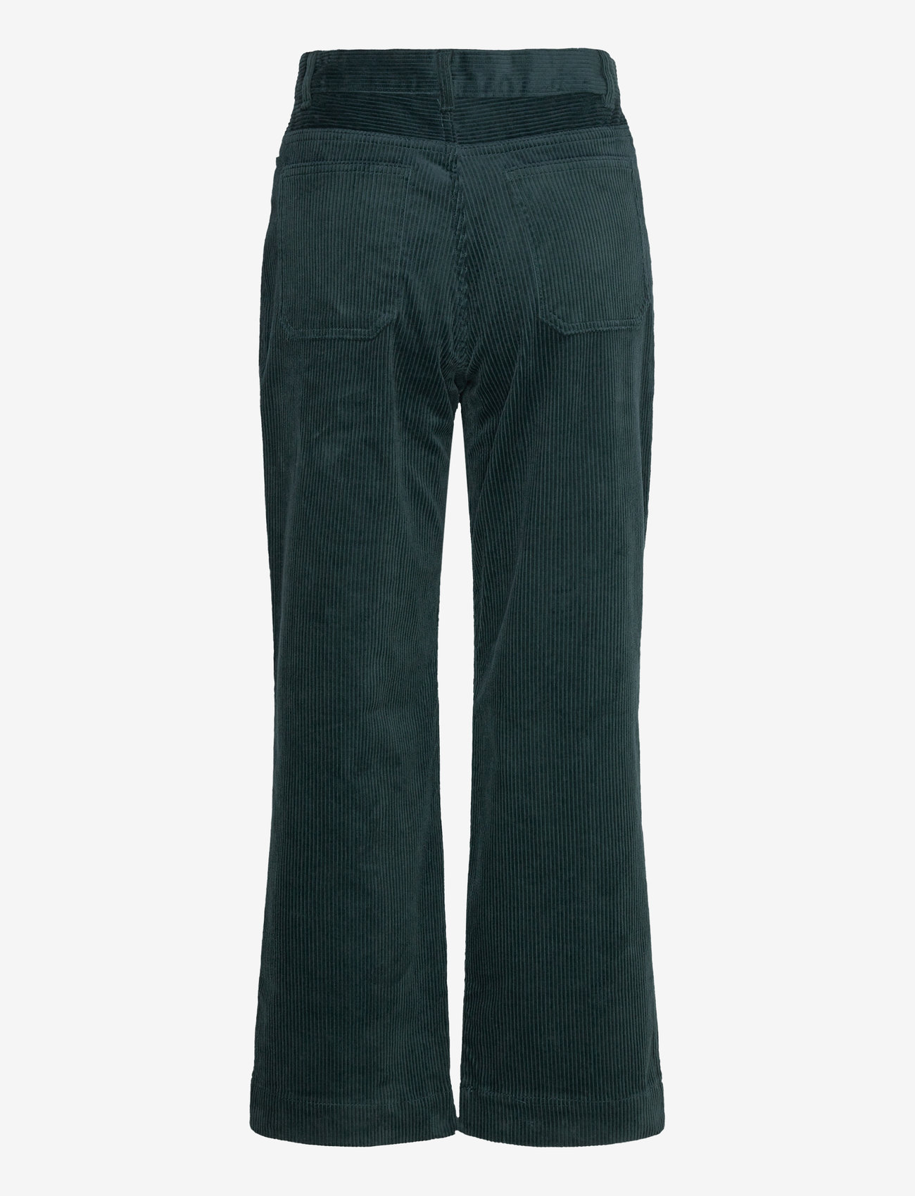 Monki - Regular waist straight leg corduroy trousers - bukser med lige ben - dark green - 1
