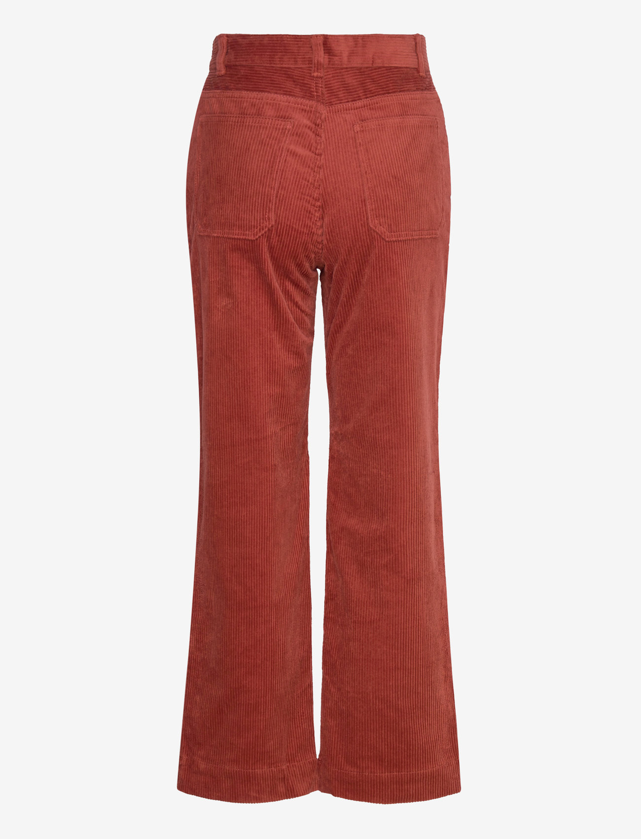 Monki - Regular waist straight leg corduroy trousers - bukser med lige ben - dark orange - 1