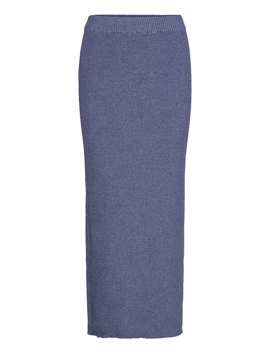 Monki - Rib knit maxi skirt - strikkede nederdele - dusty blue - 0