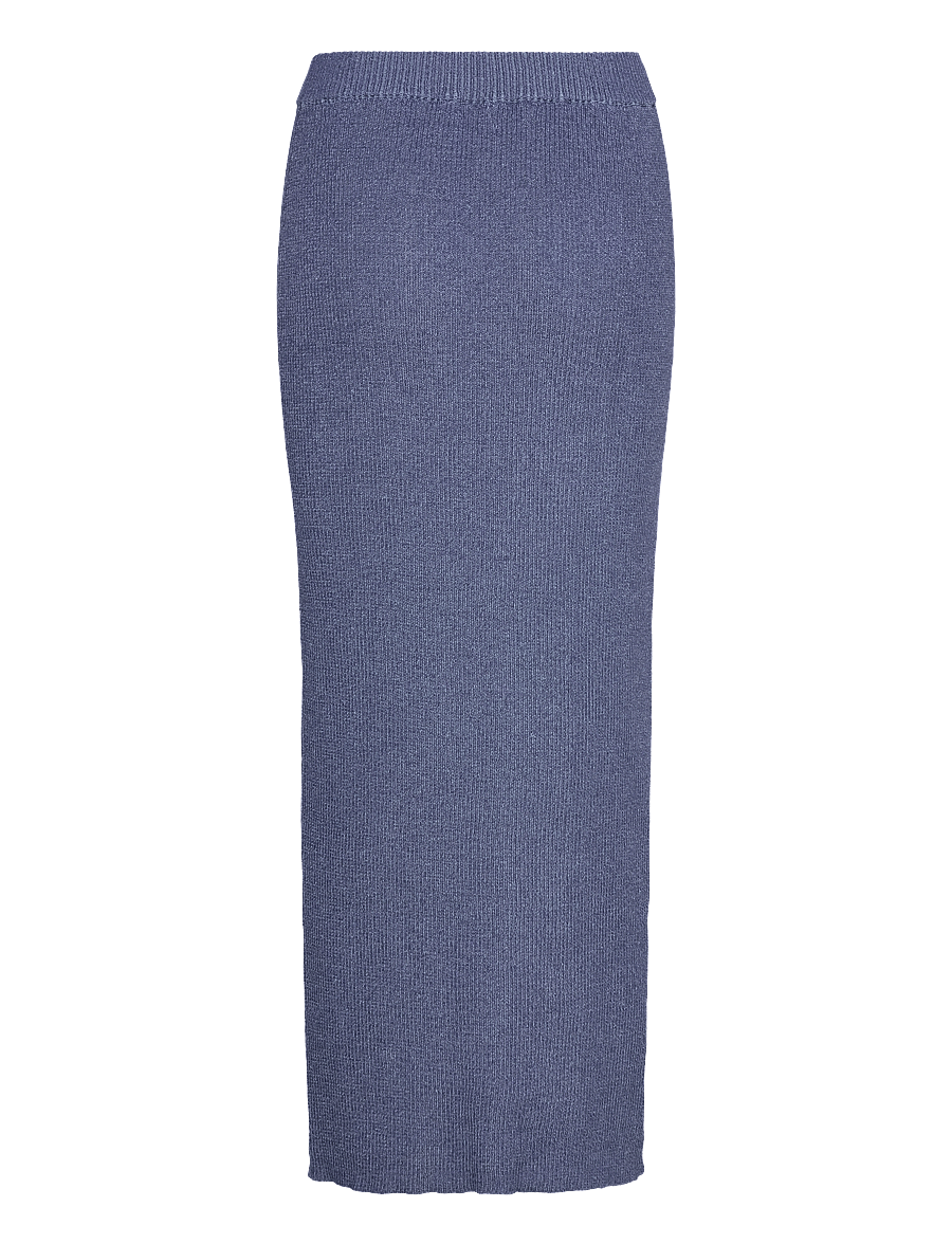Monki - Rib knit maxi skirt - strikkede nederdele - dusty blue - 1