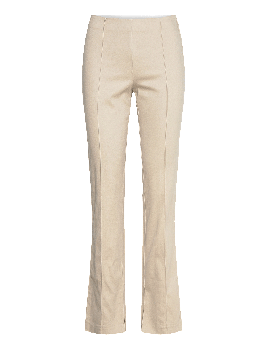 Monki - Regular waist press crease trousers - kitsad püksid - dusty beige - 0